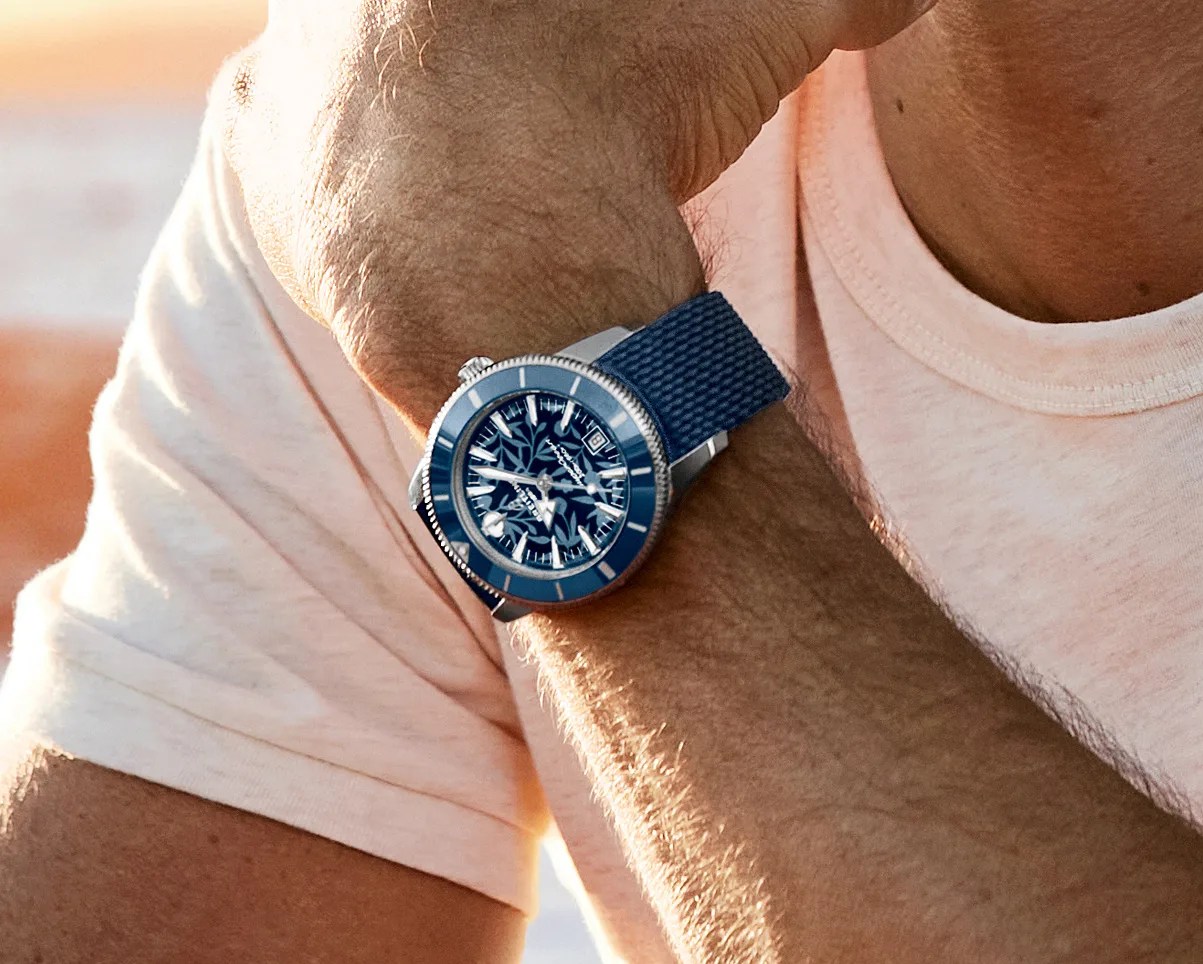 a dive watch on a man's watch