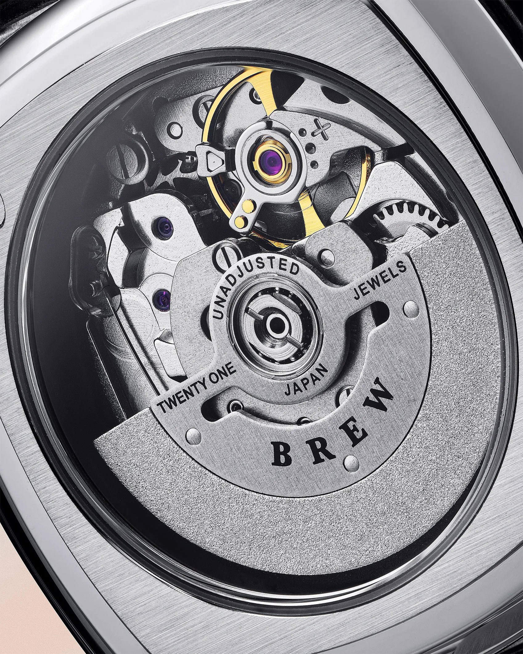 the movement on a Brew watch
