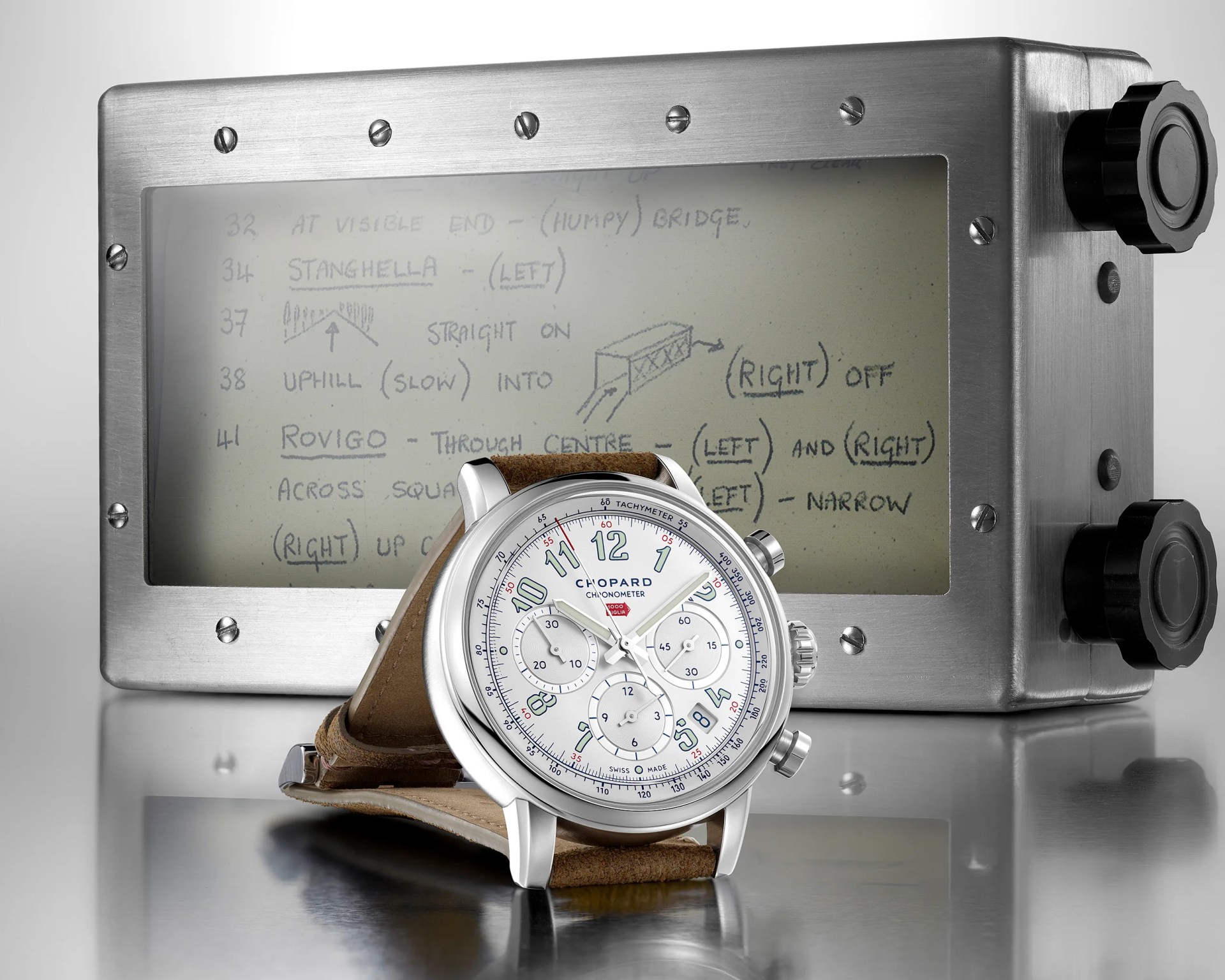 a watch in front of a box