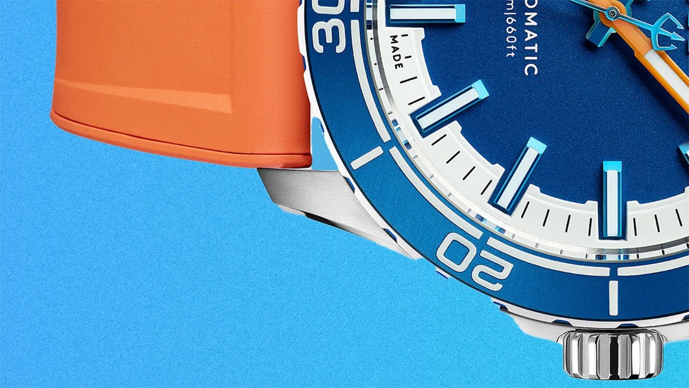 the dial of a Christopher Ward dive watch