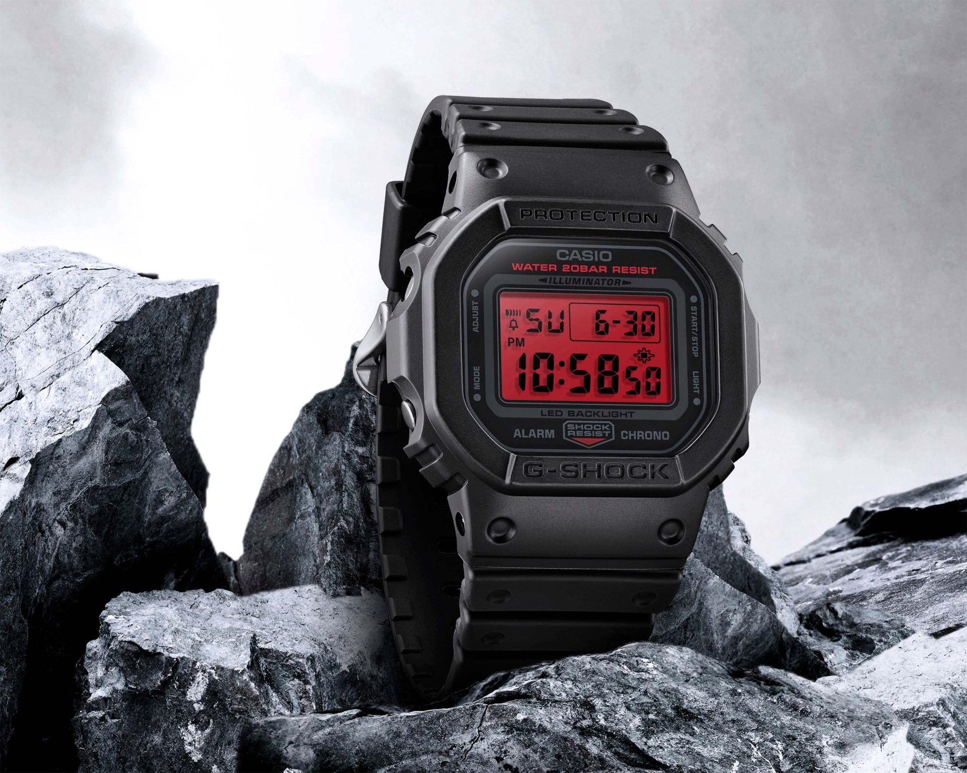 Casio G-Shock Black and Bold Red Collection