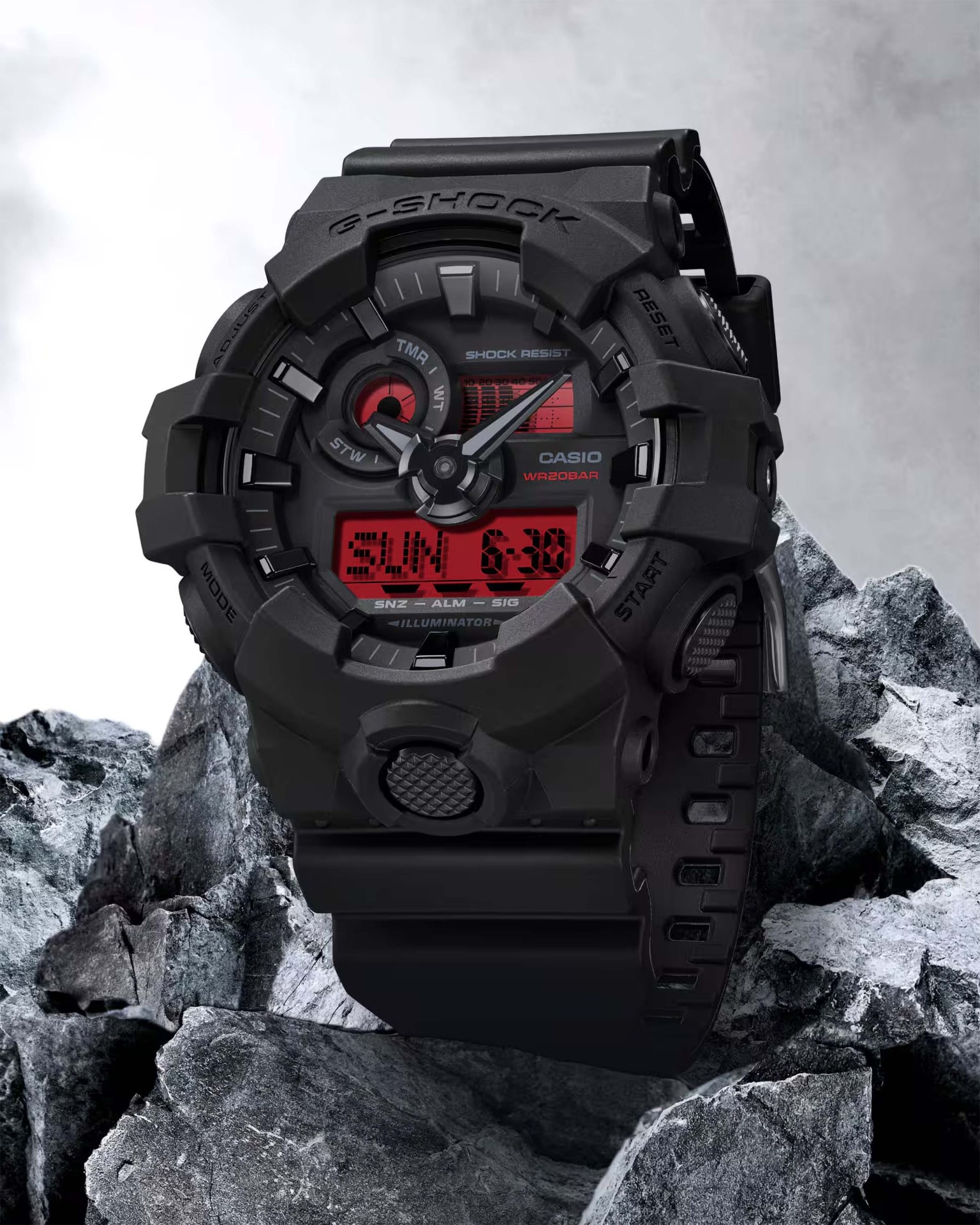 Casio G-Shock Black and Bold Red Collection