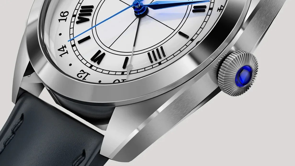 the crown and case of a watch