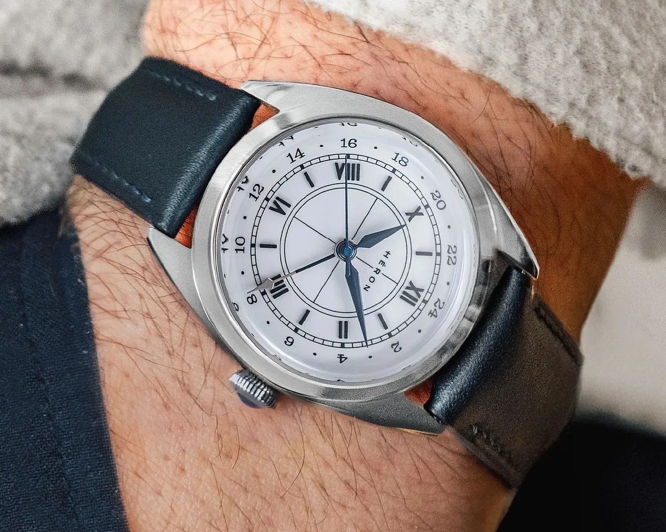 a white dial GMT watch