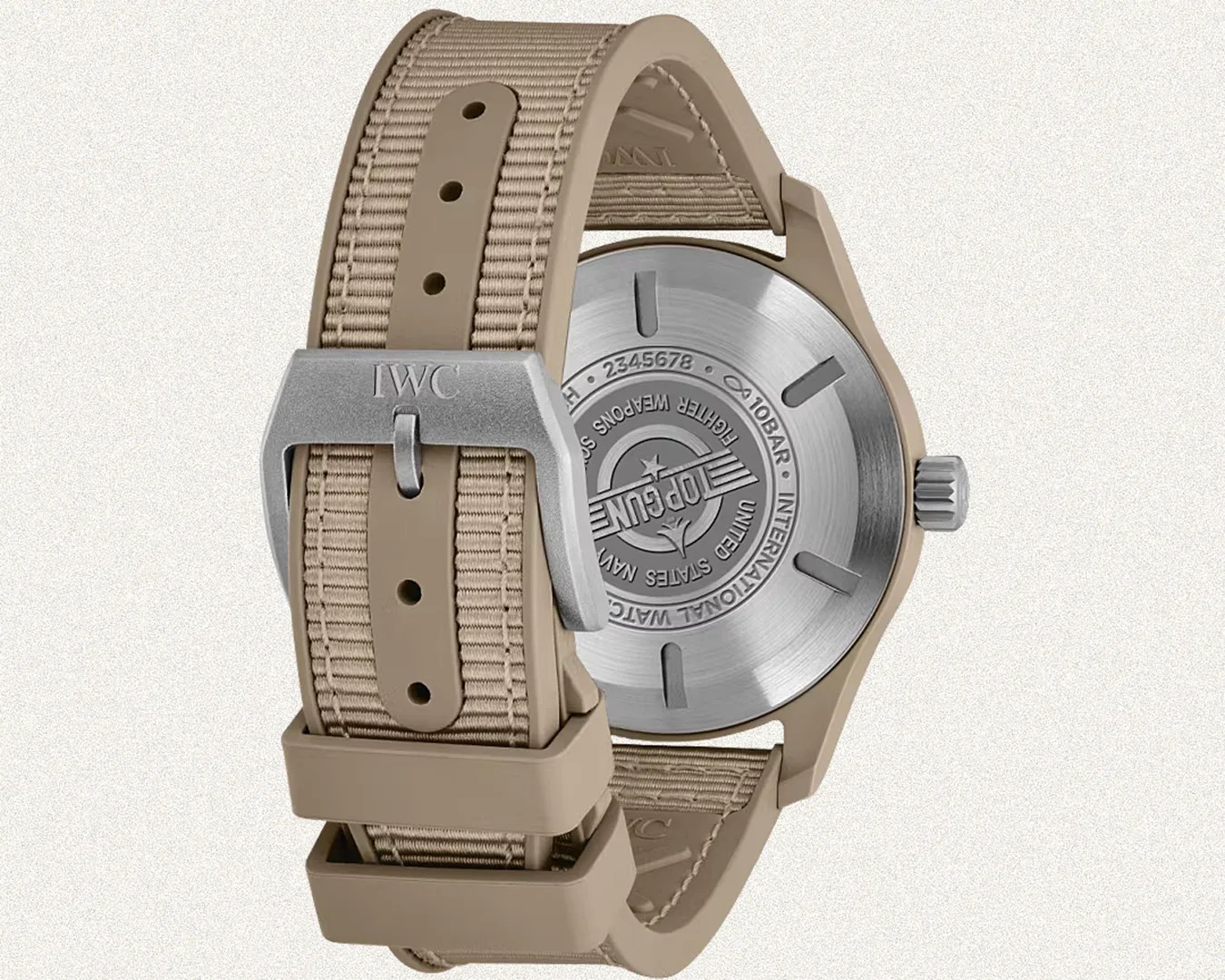 the back of an IWC Top Gun watch