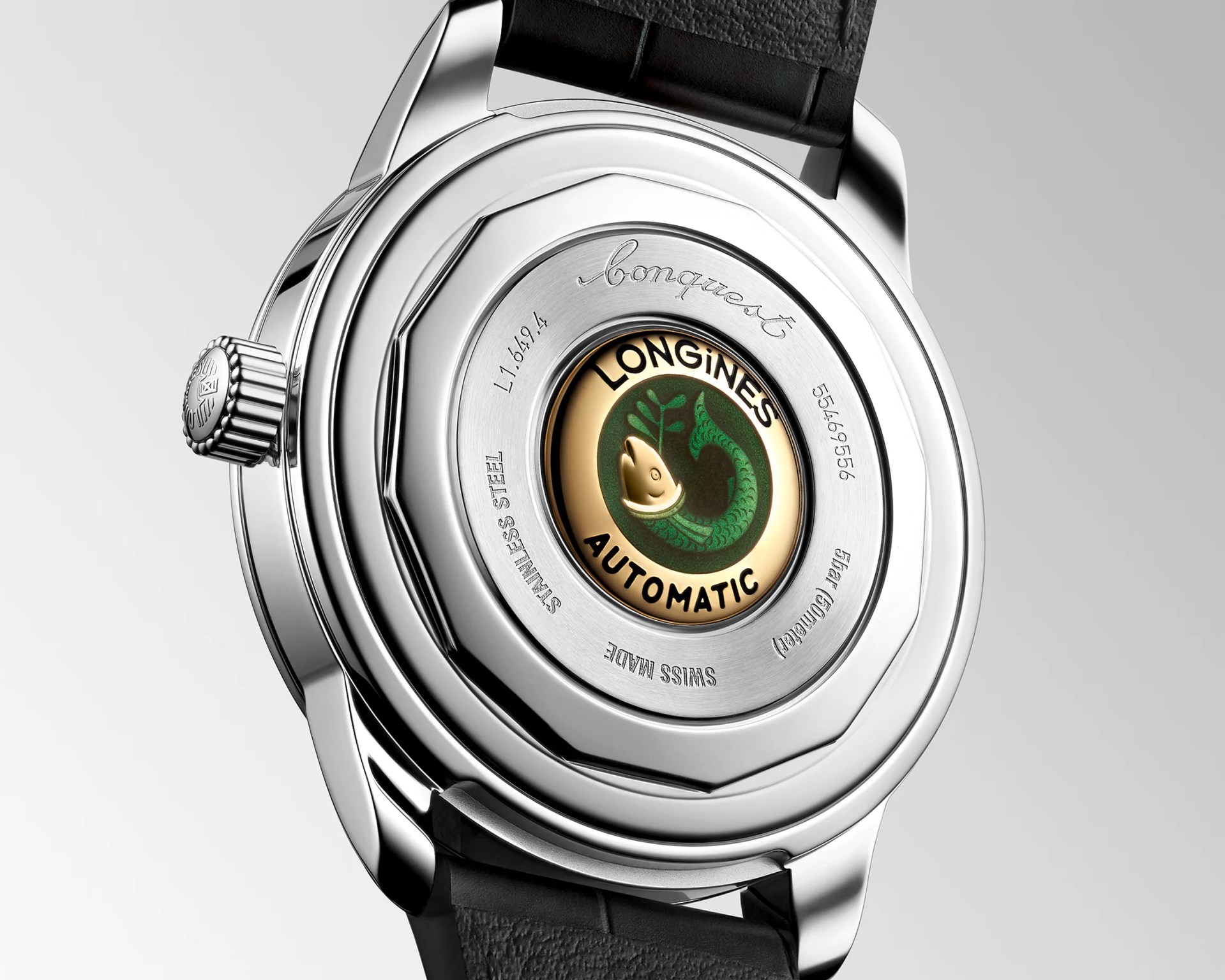 the back of a Longines watch