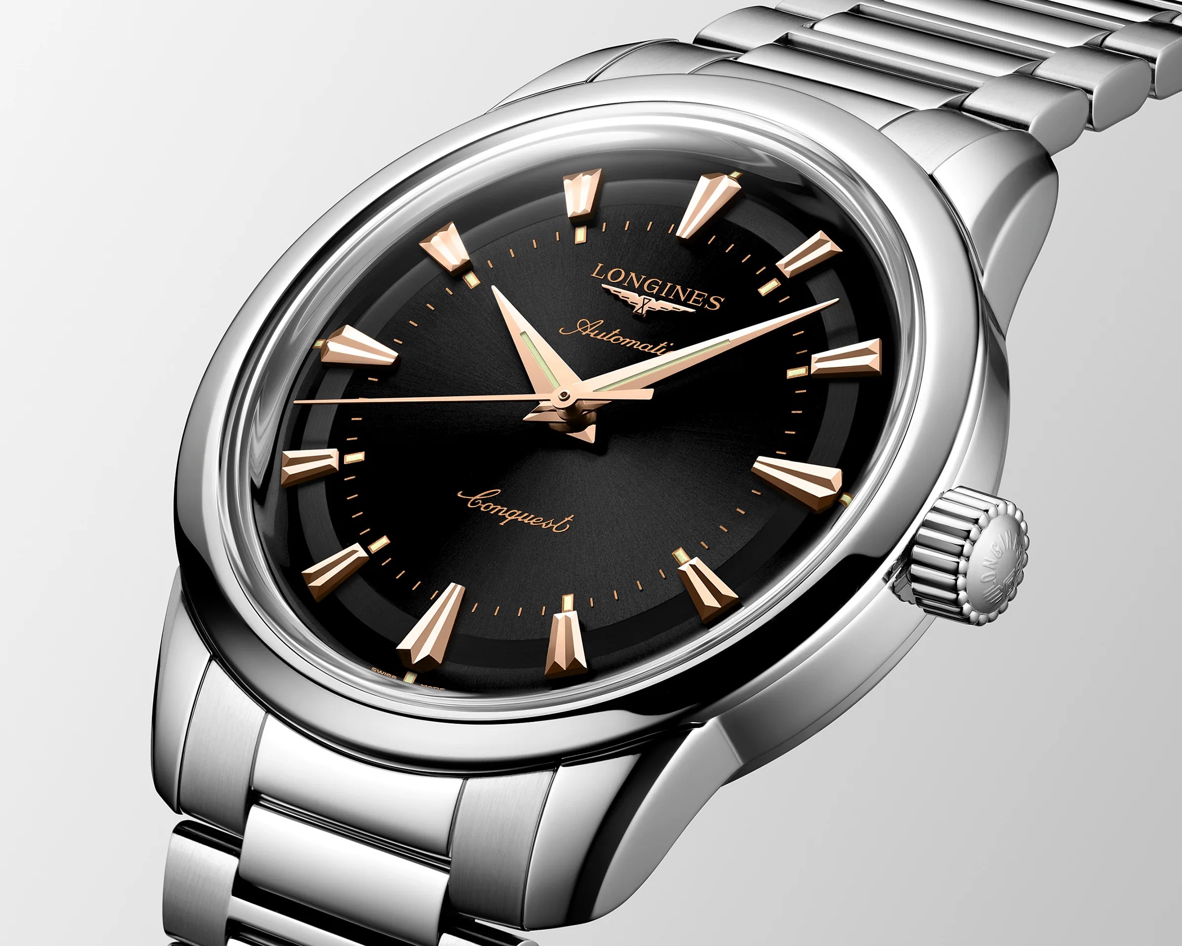 a black dial Longines watch