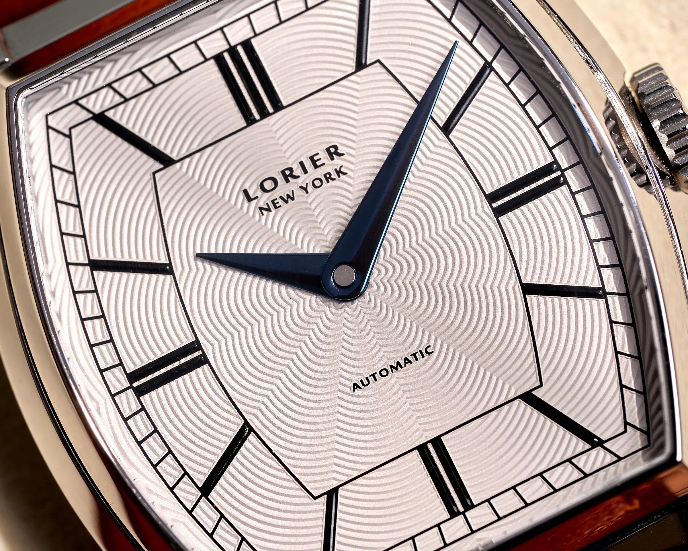 the dial of a Lorier watch