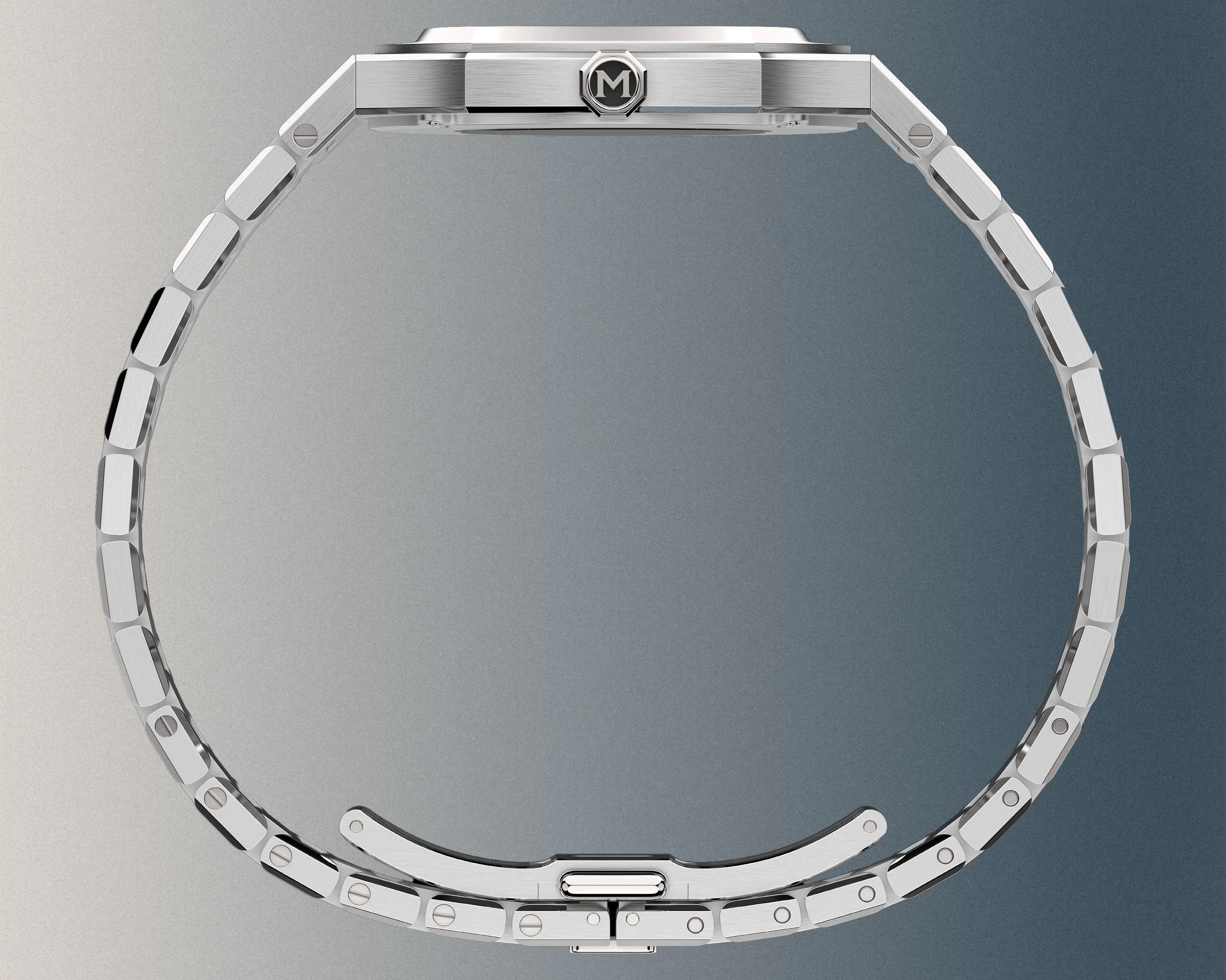the side of thin steel watch