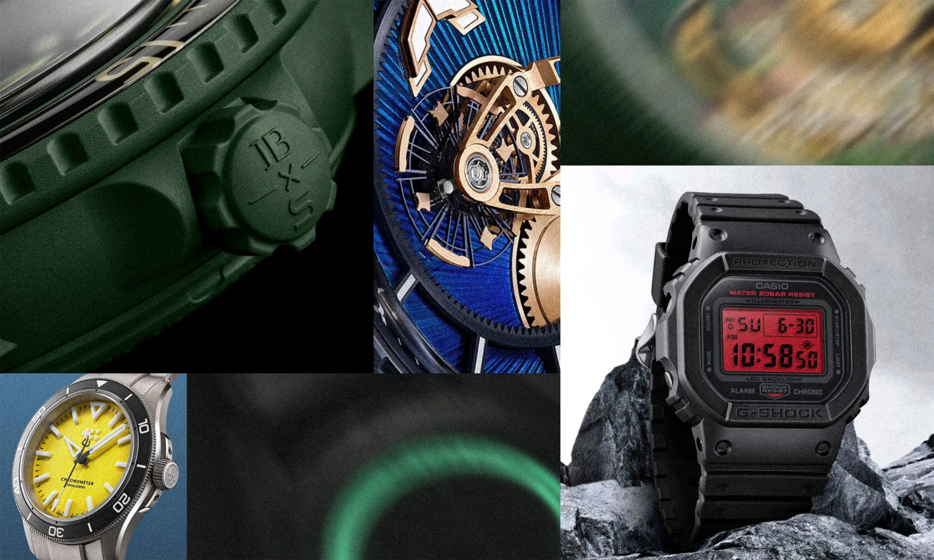 collage of watches