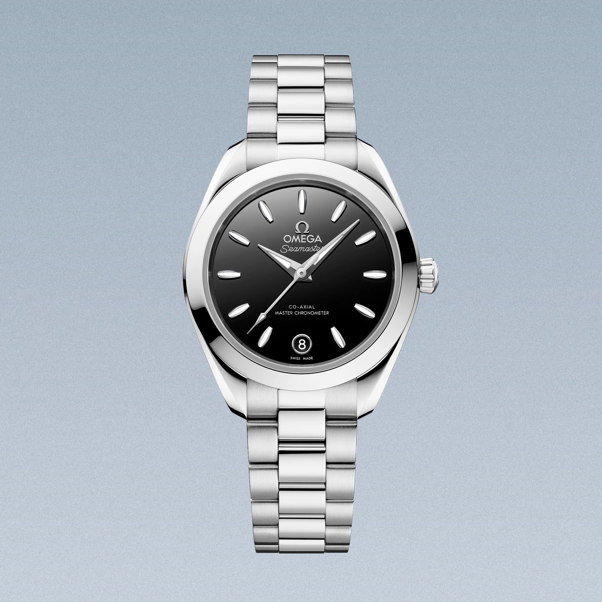 a black dial Omega watch