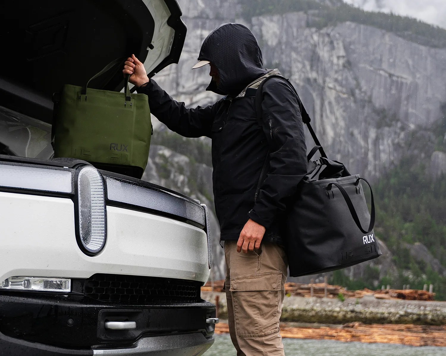 rux waterproof tote bag handle and shoulder strap