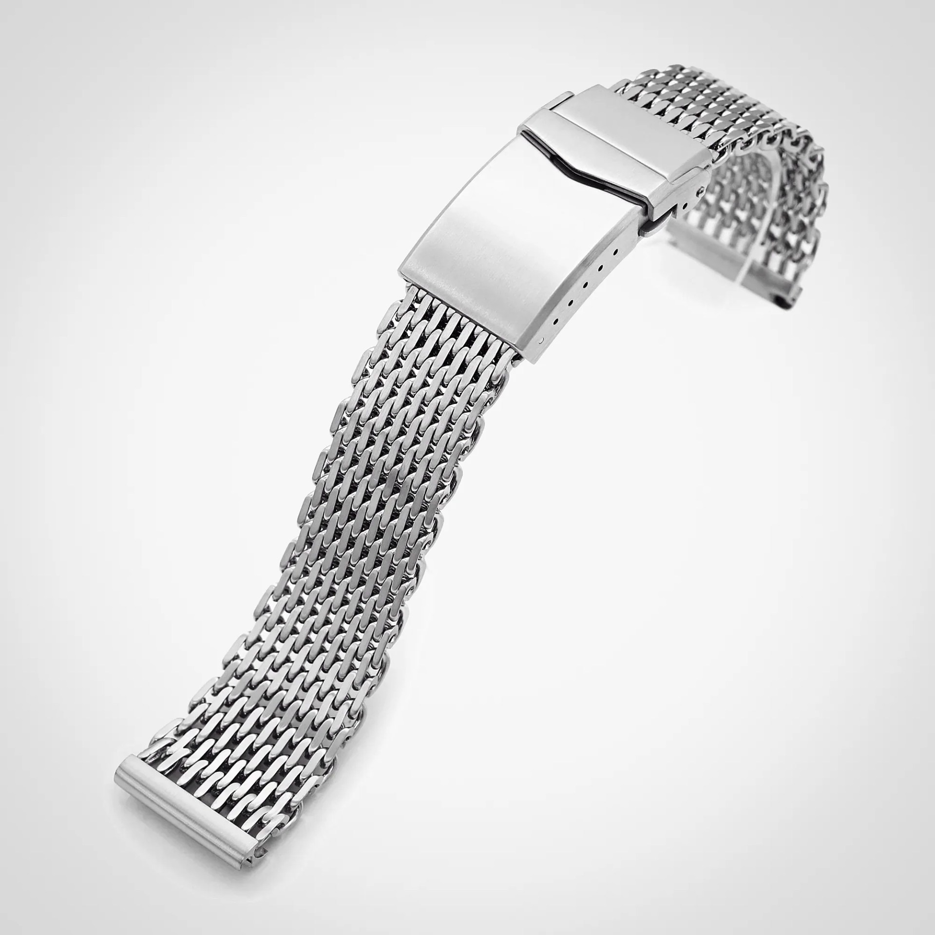 a steel mesh watch strap