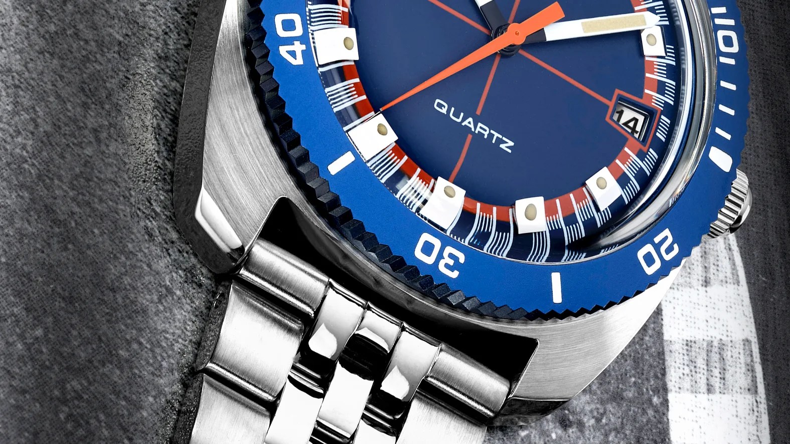 the dial and bezel of a Timex watch