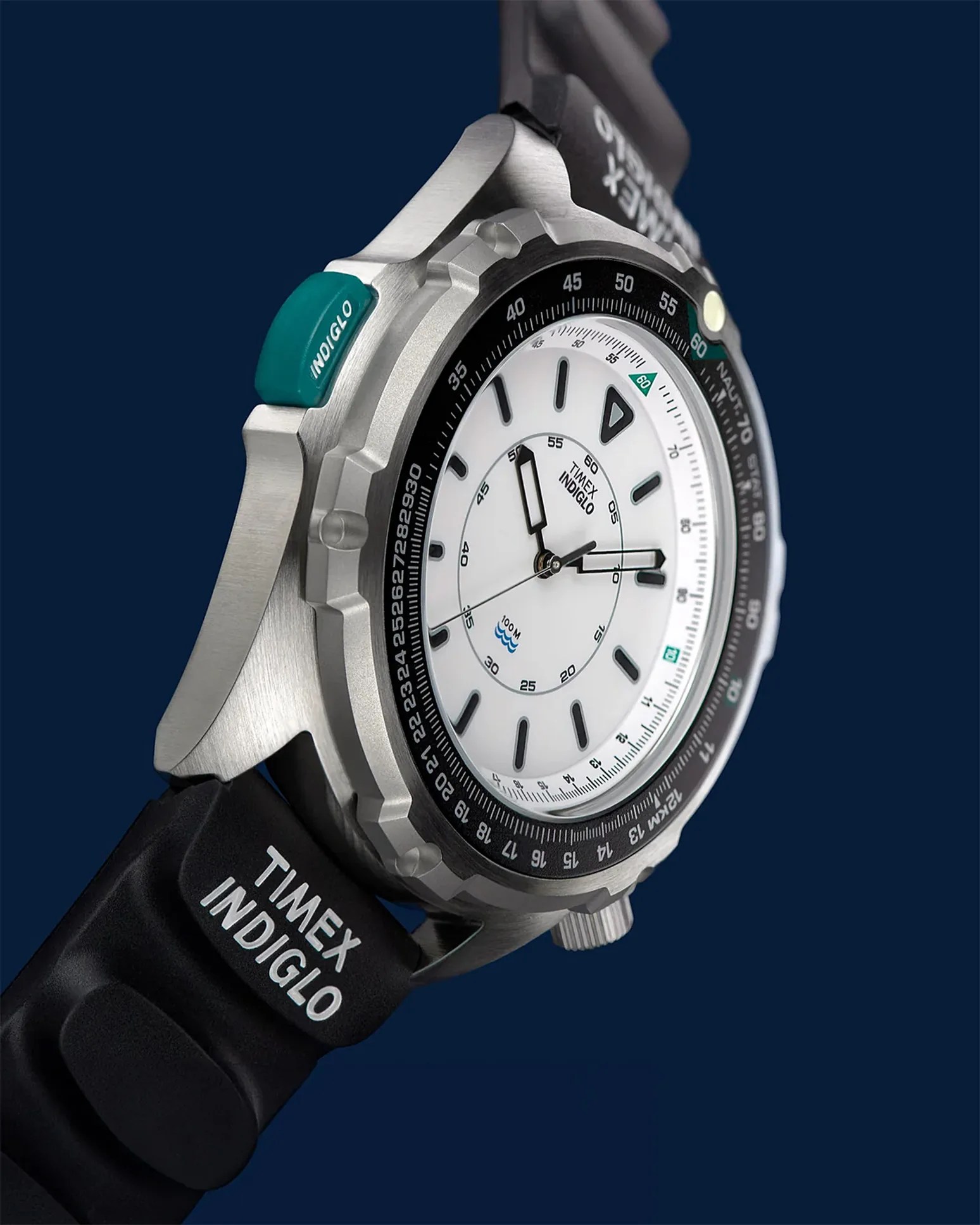 the dial and case of a Timex watch