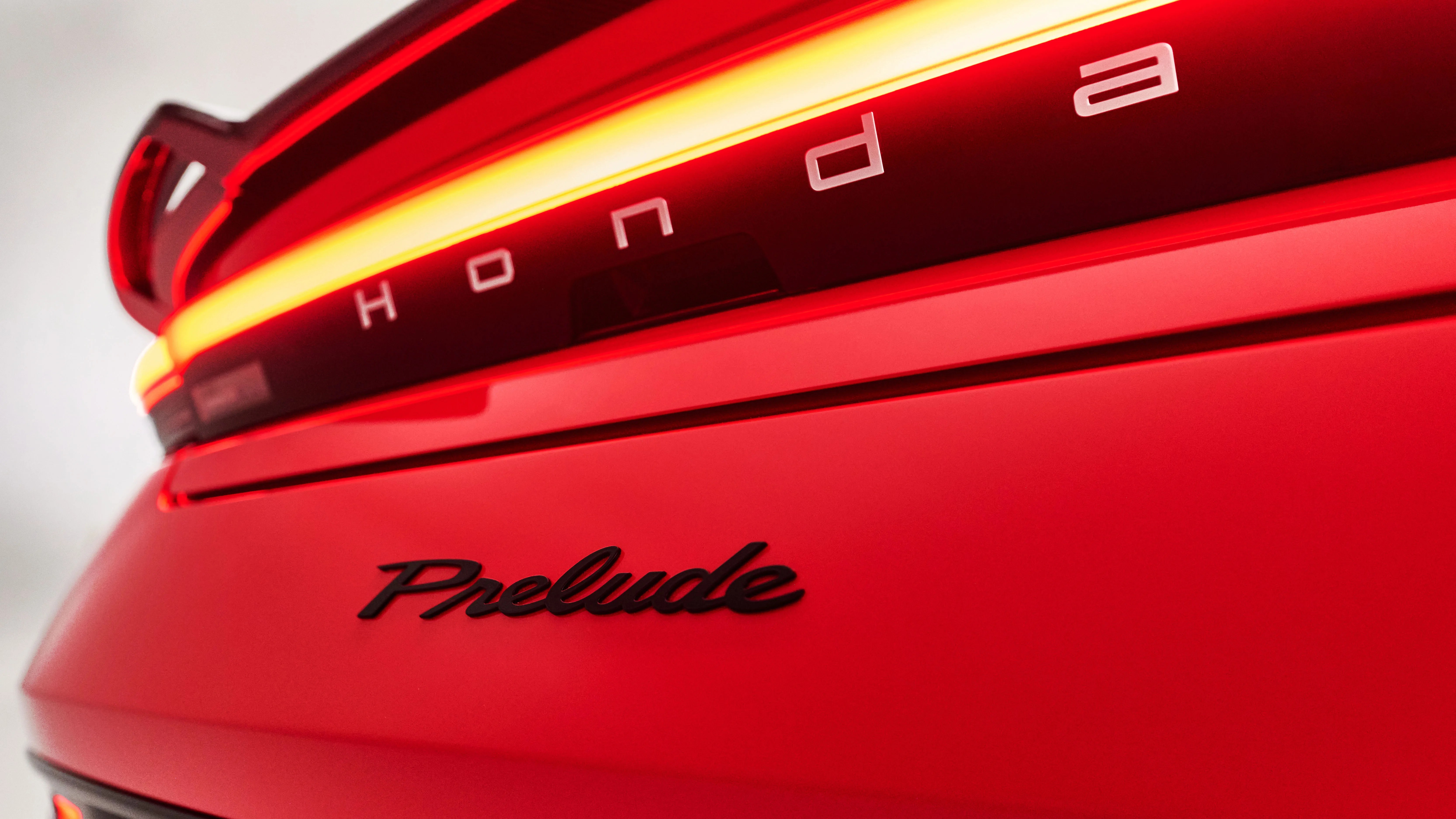 close-up of Honda prelude badge