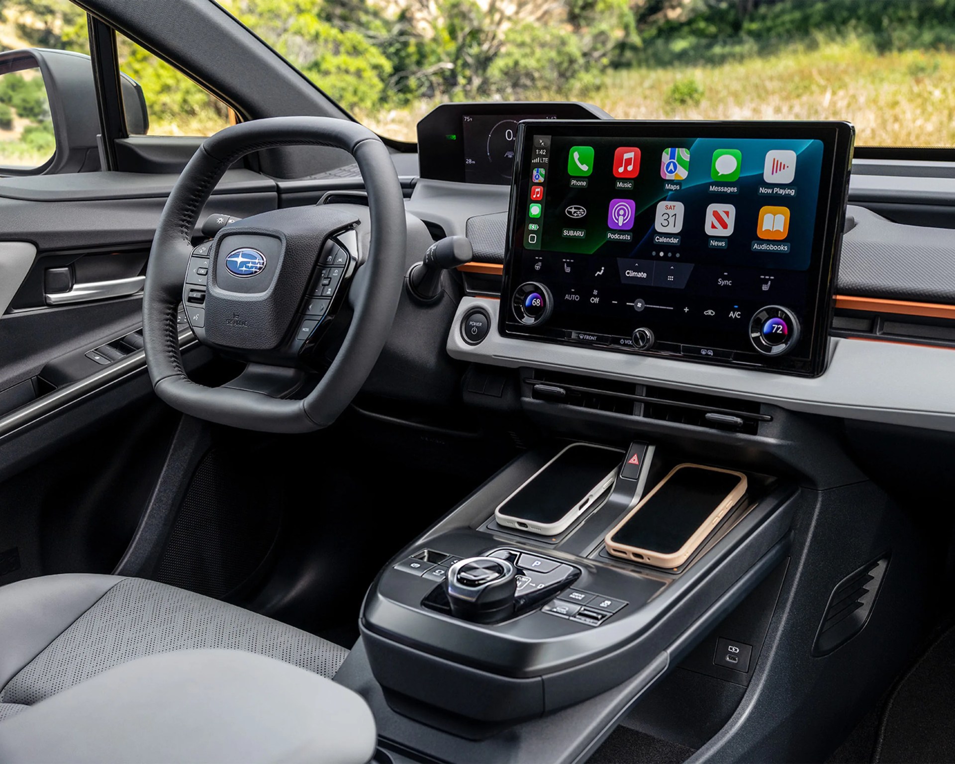 interior shot of subaru electric crossover