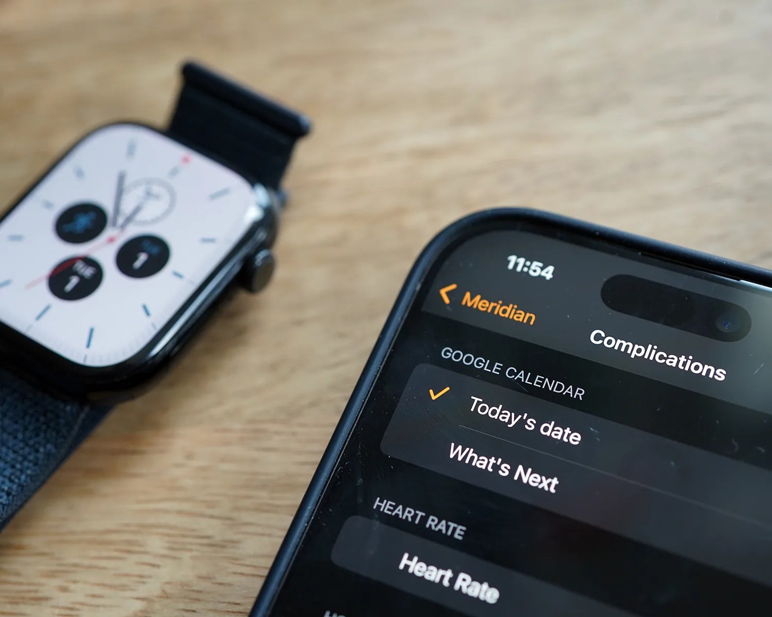 Google Calendar app on Apple Watch