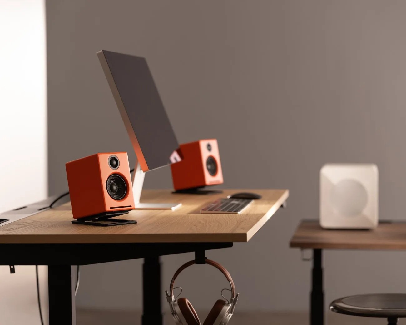 Audioengine A2+ desktop speakers in orange
