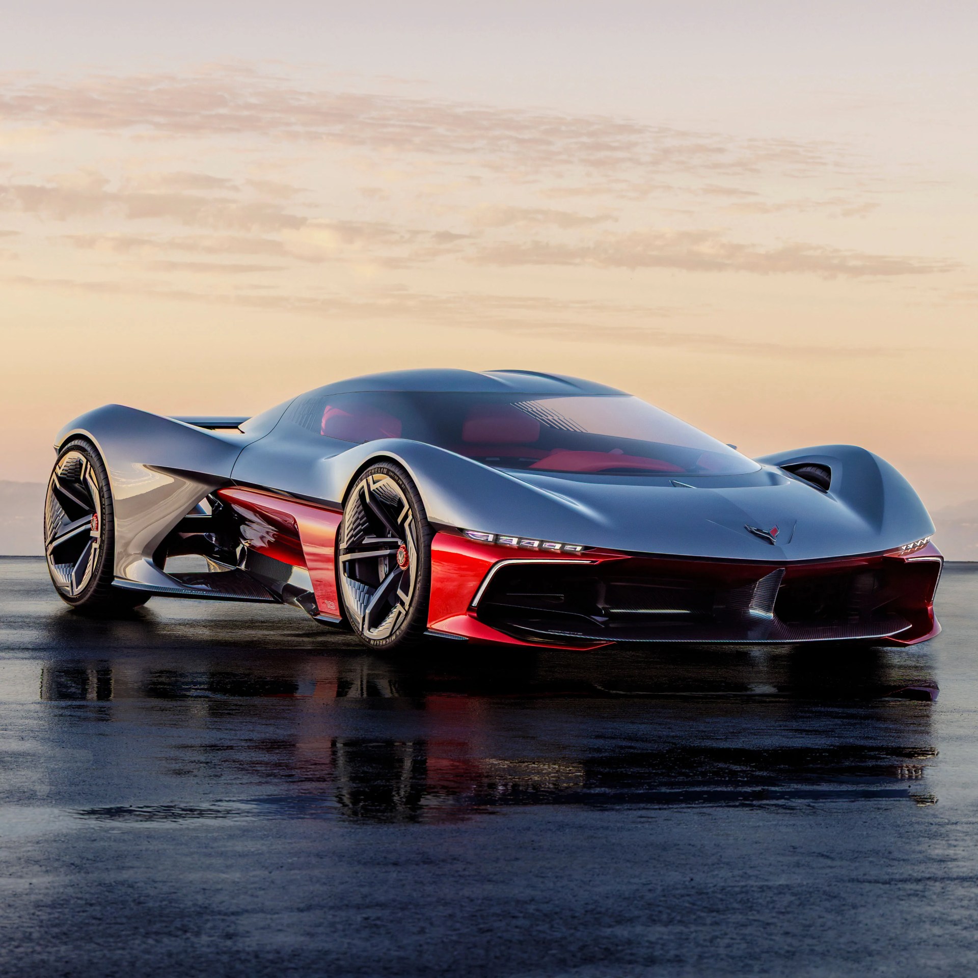 a rendering of a futuristic chevrolet corvette concept inspired by southern california