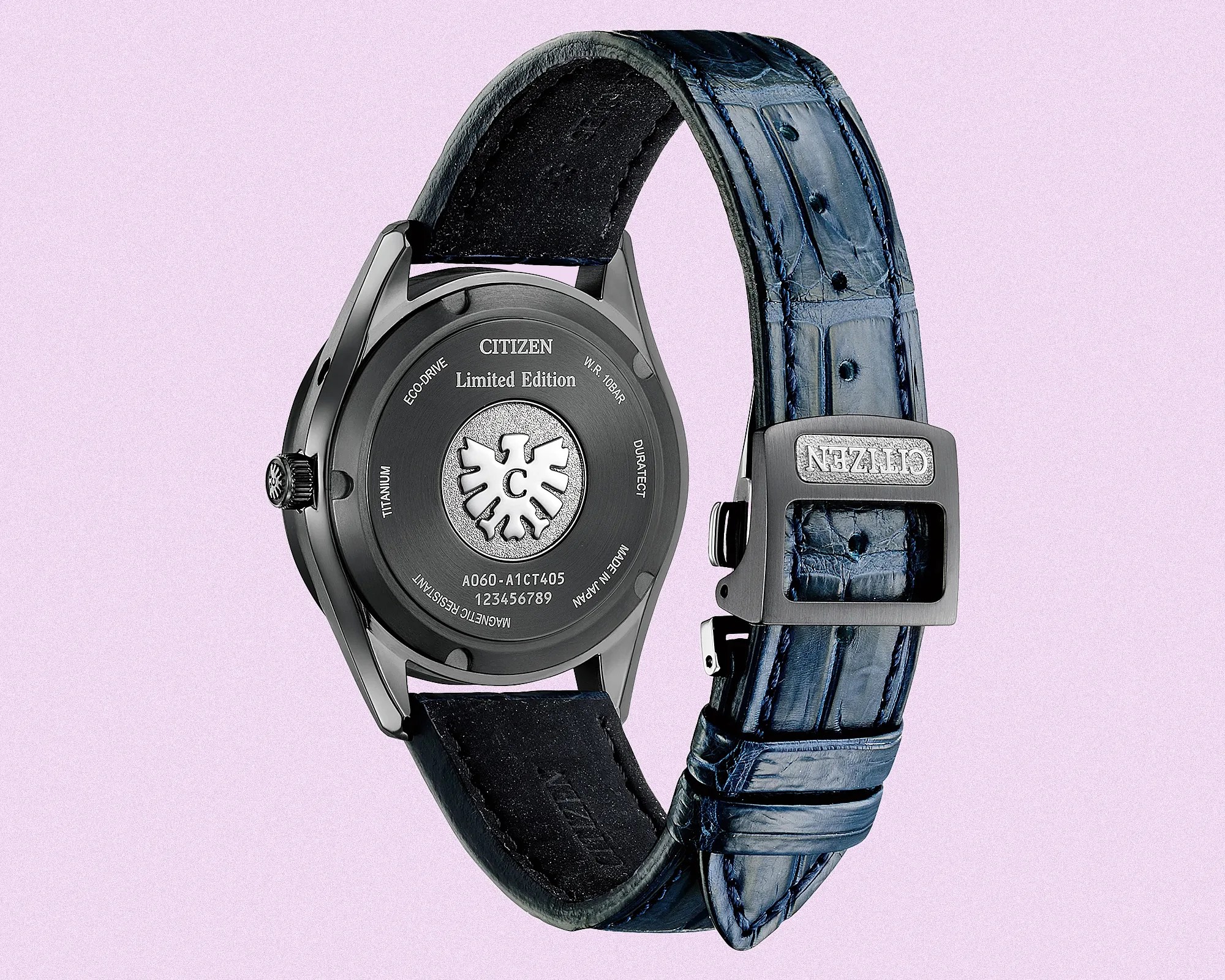 Citizen 30th Anniversary Eco Drive Indigo Washi Murakamo Shibori Dyed Paper Dial Watch AQ4106 26L Watch caseback