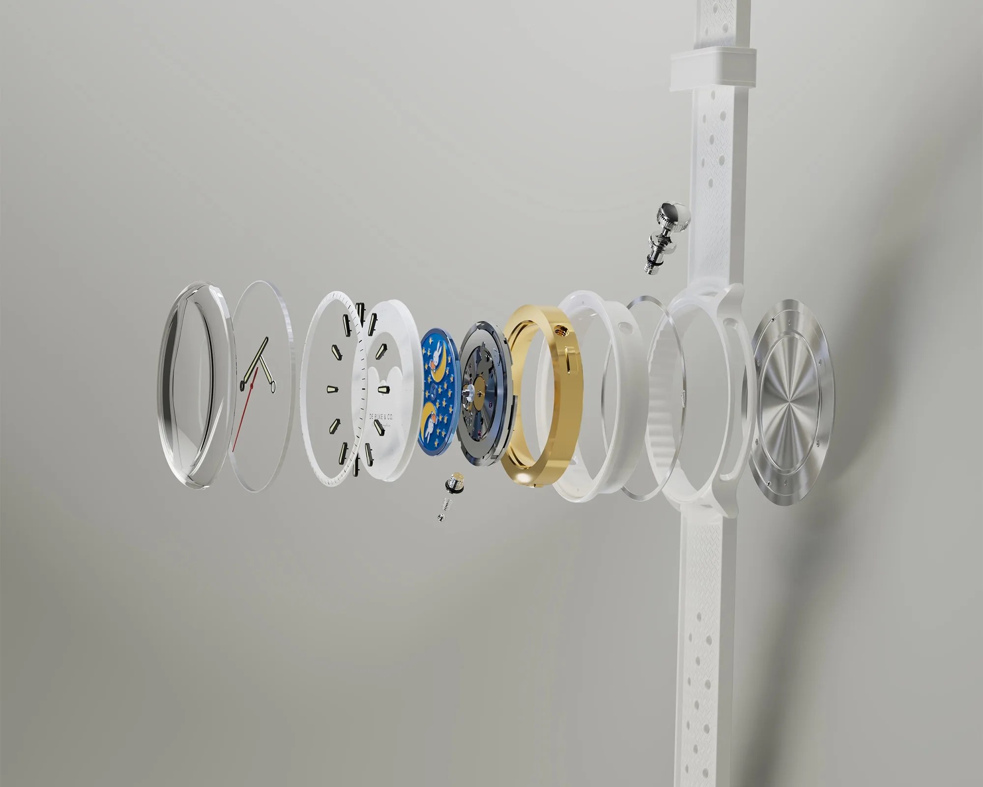 De Rijke & Co. Miffy Moonphase Ceramic Watch deconstructed