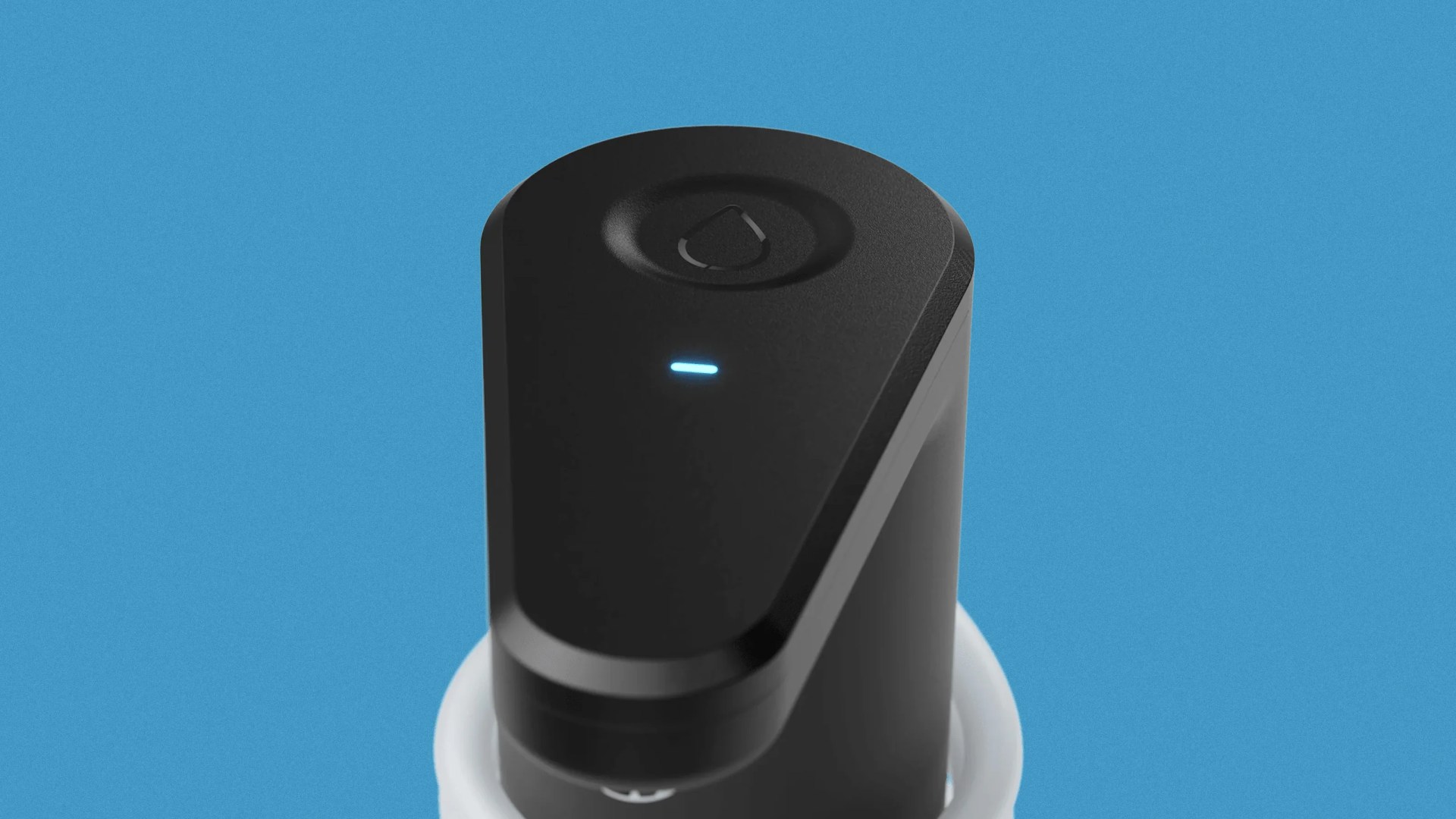A close-up of the Dometic Go Hydration Water Faucet against a light blue speckled background