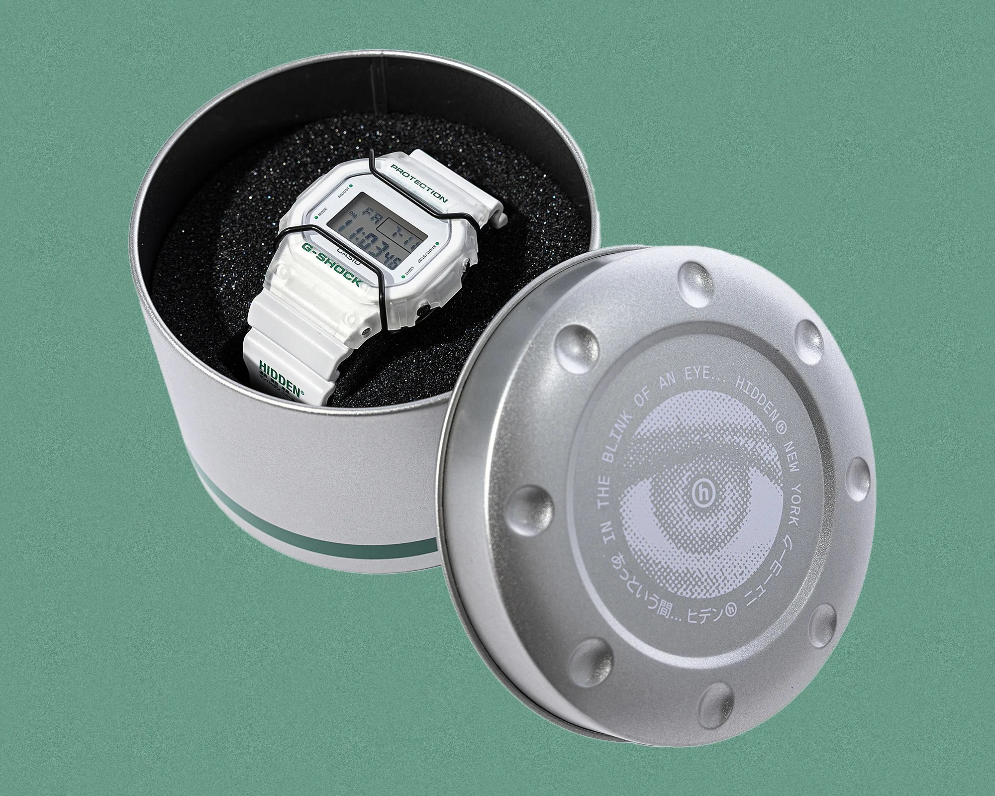 G-Shock x Hidden DW5600HDN257 Watch in storage tin