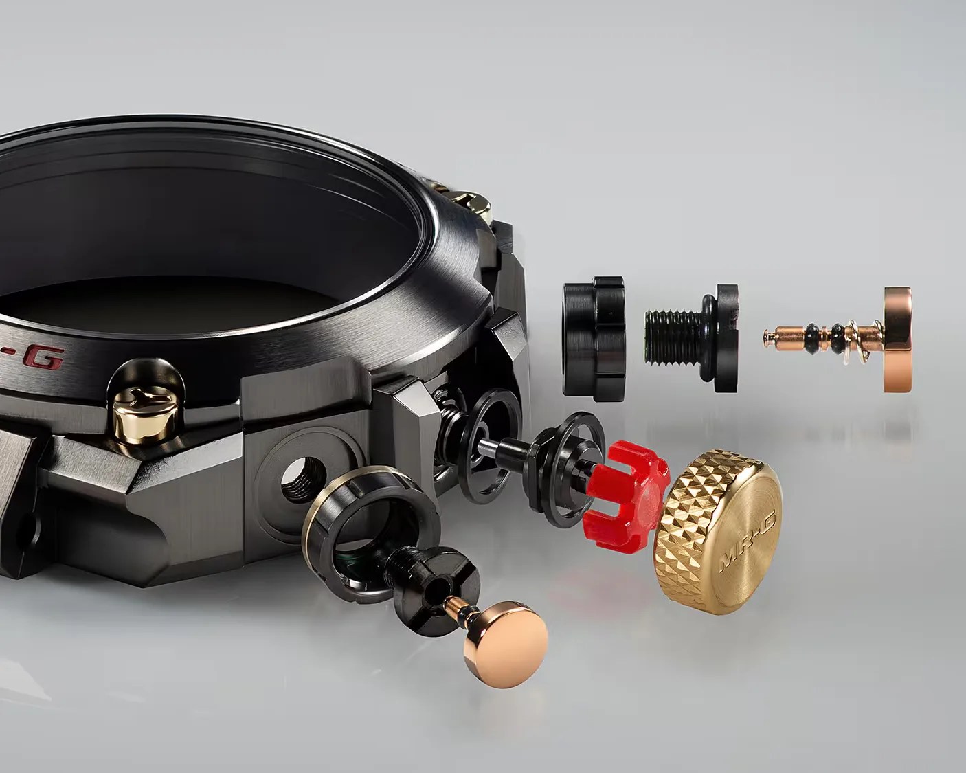the parts of a G-Shock watch case