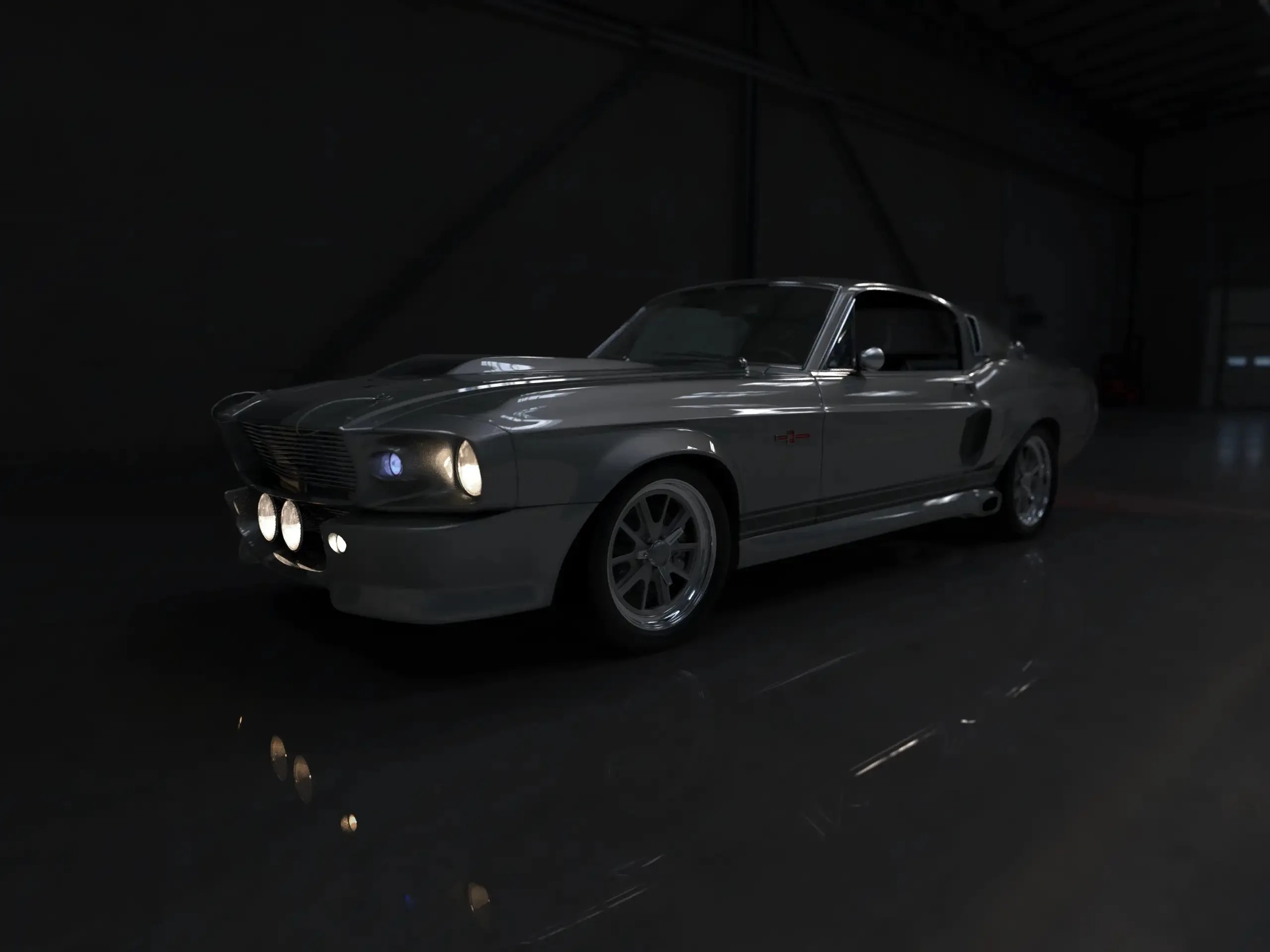 classic ford mustang restoration in moody studio