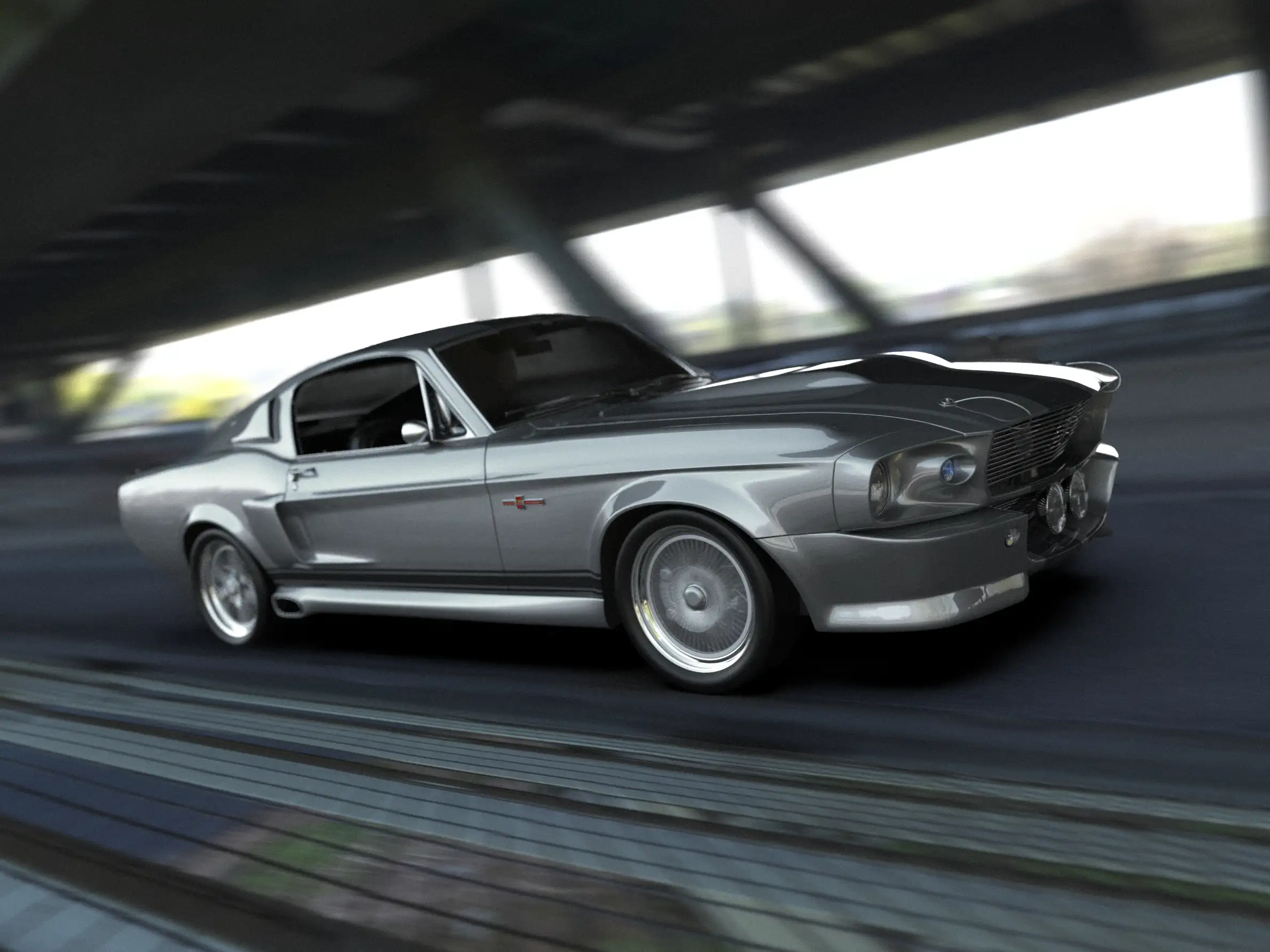 classic grey ford mustang restoration driving