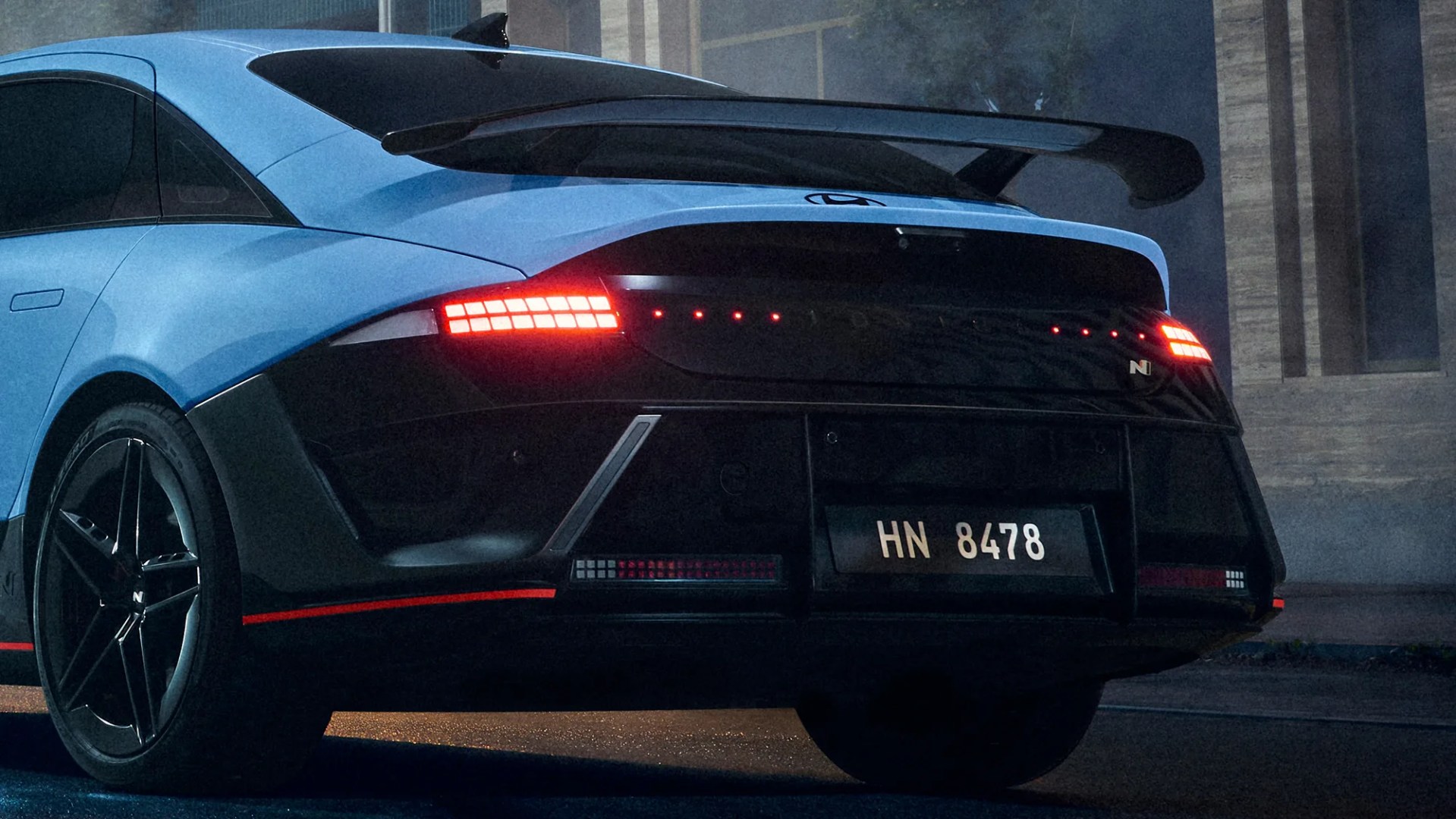 Hyundai Ioniq 6 N Sport Sedan rear end closeup
