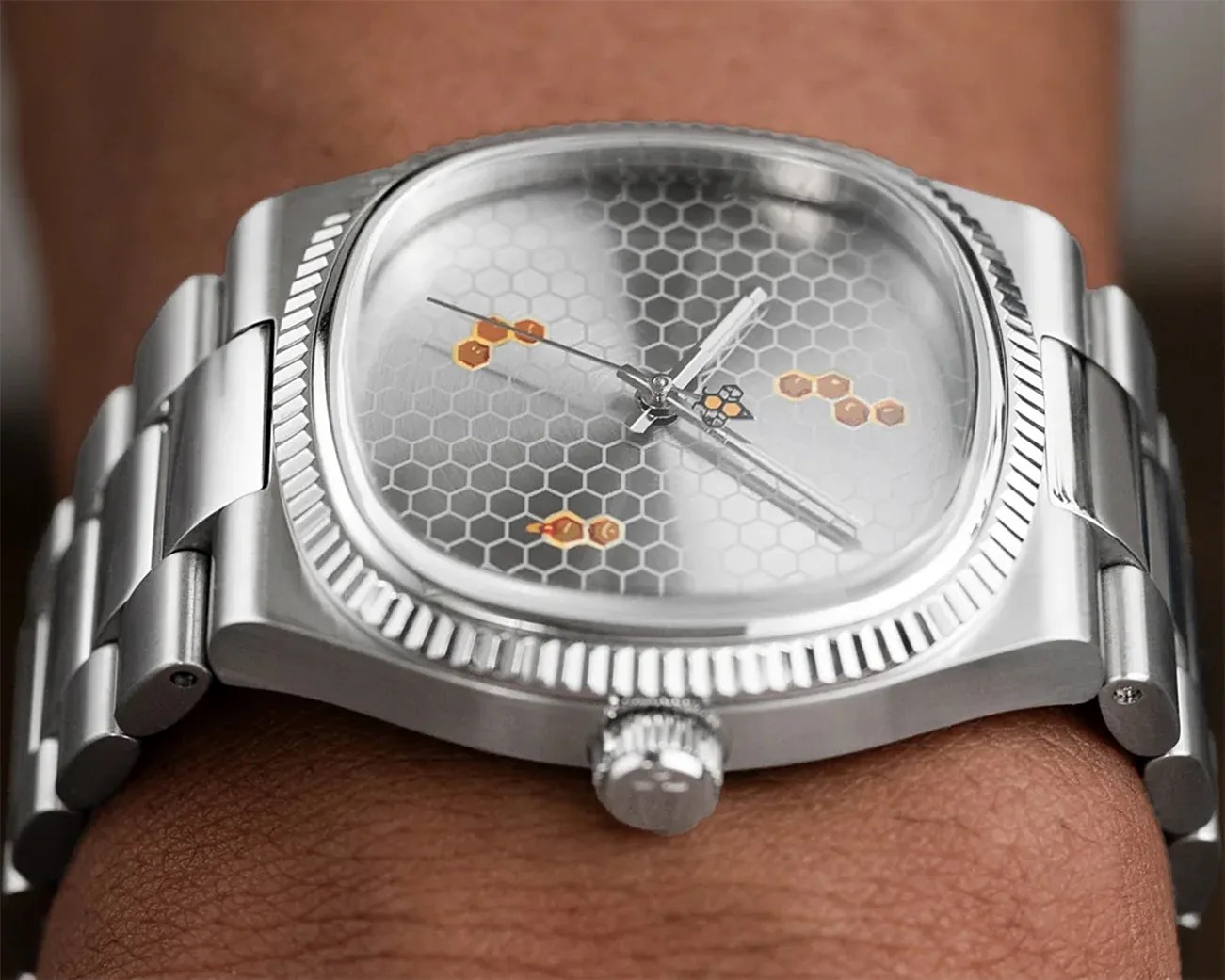 a Bulova watch on a man's wrist