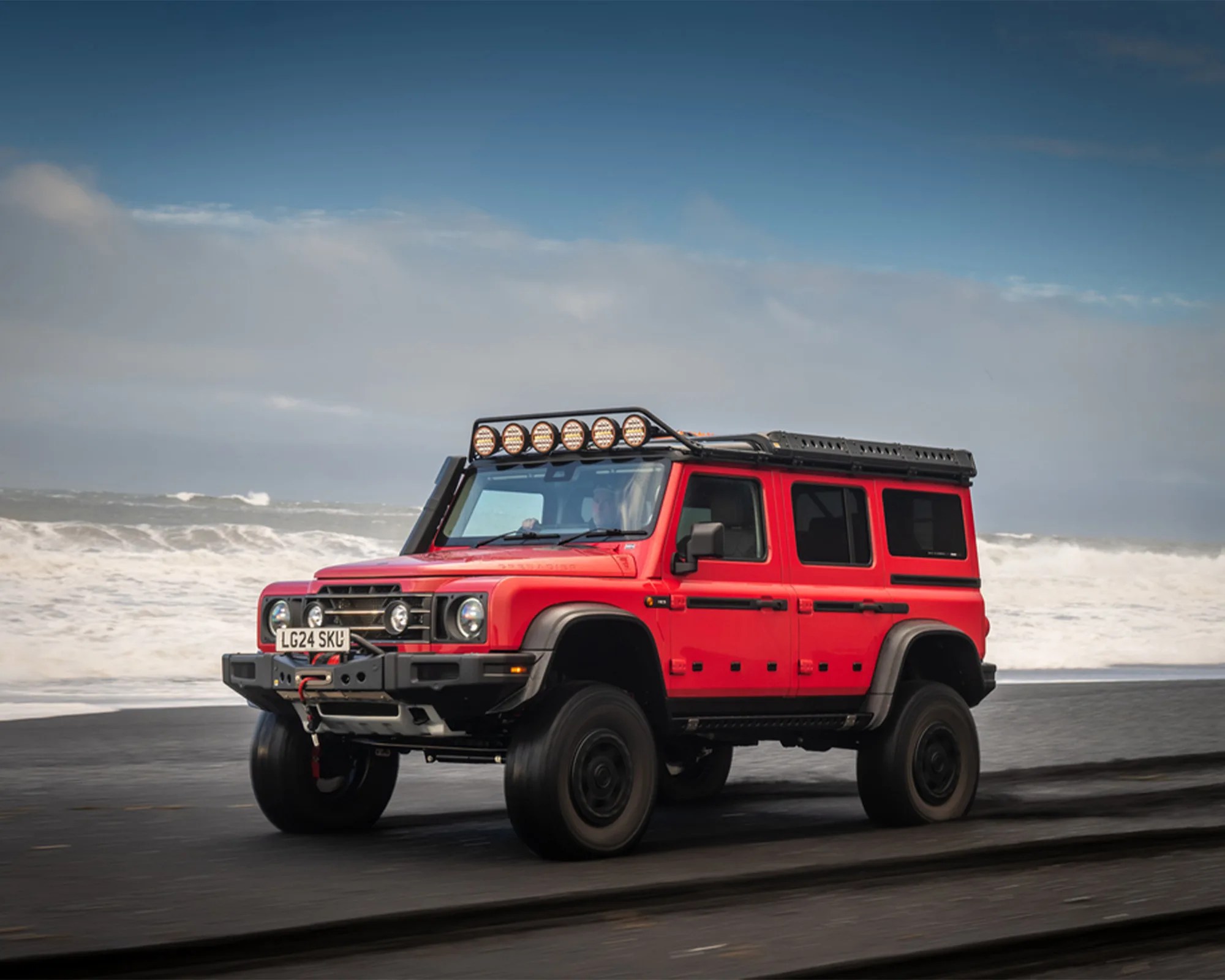 Ineos Grenadier Trialmaster x Letech Overlander on Icelandic Beach