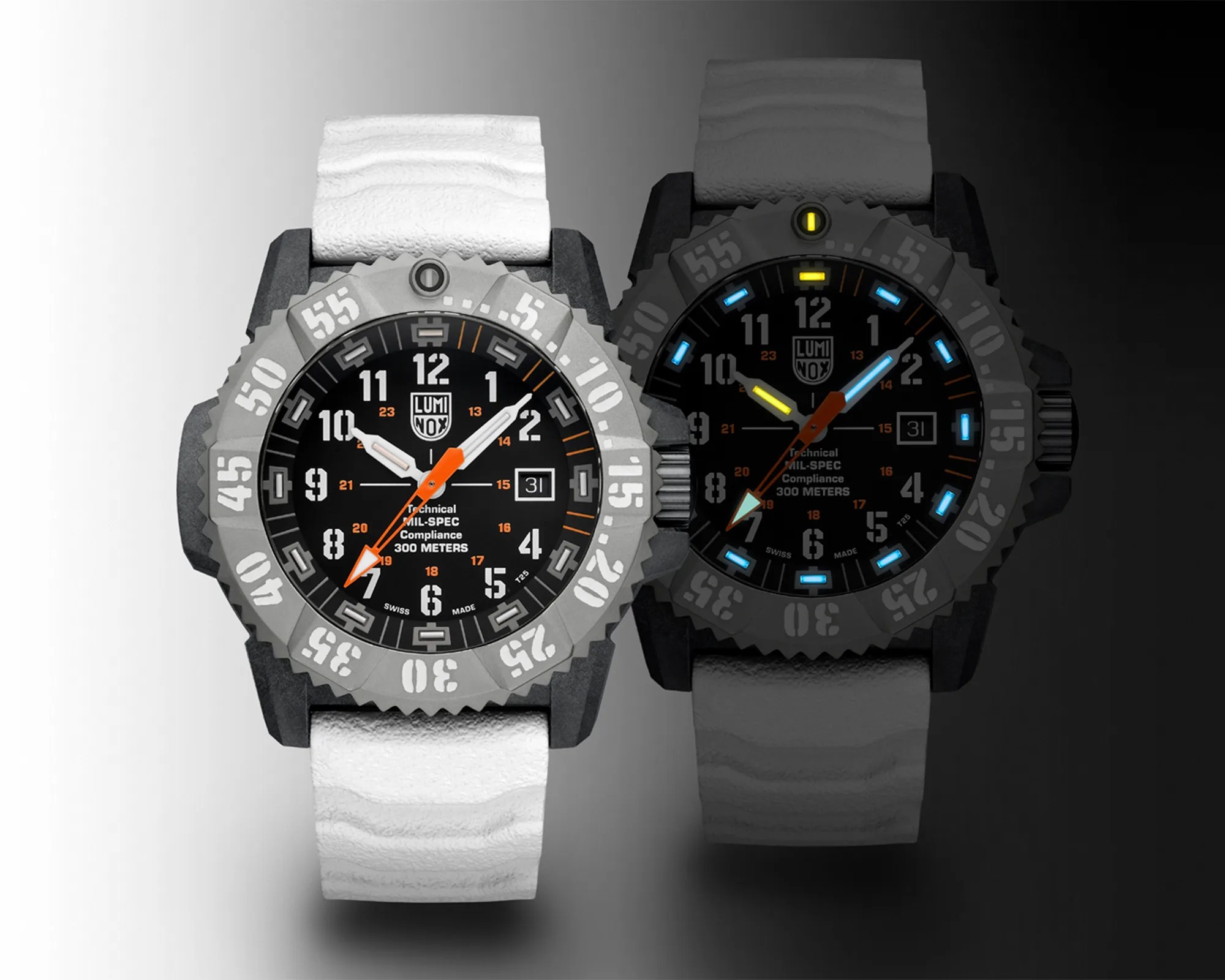two Luminox Mil Spec XL3359SET Dive Watches, one lumed