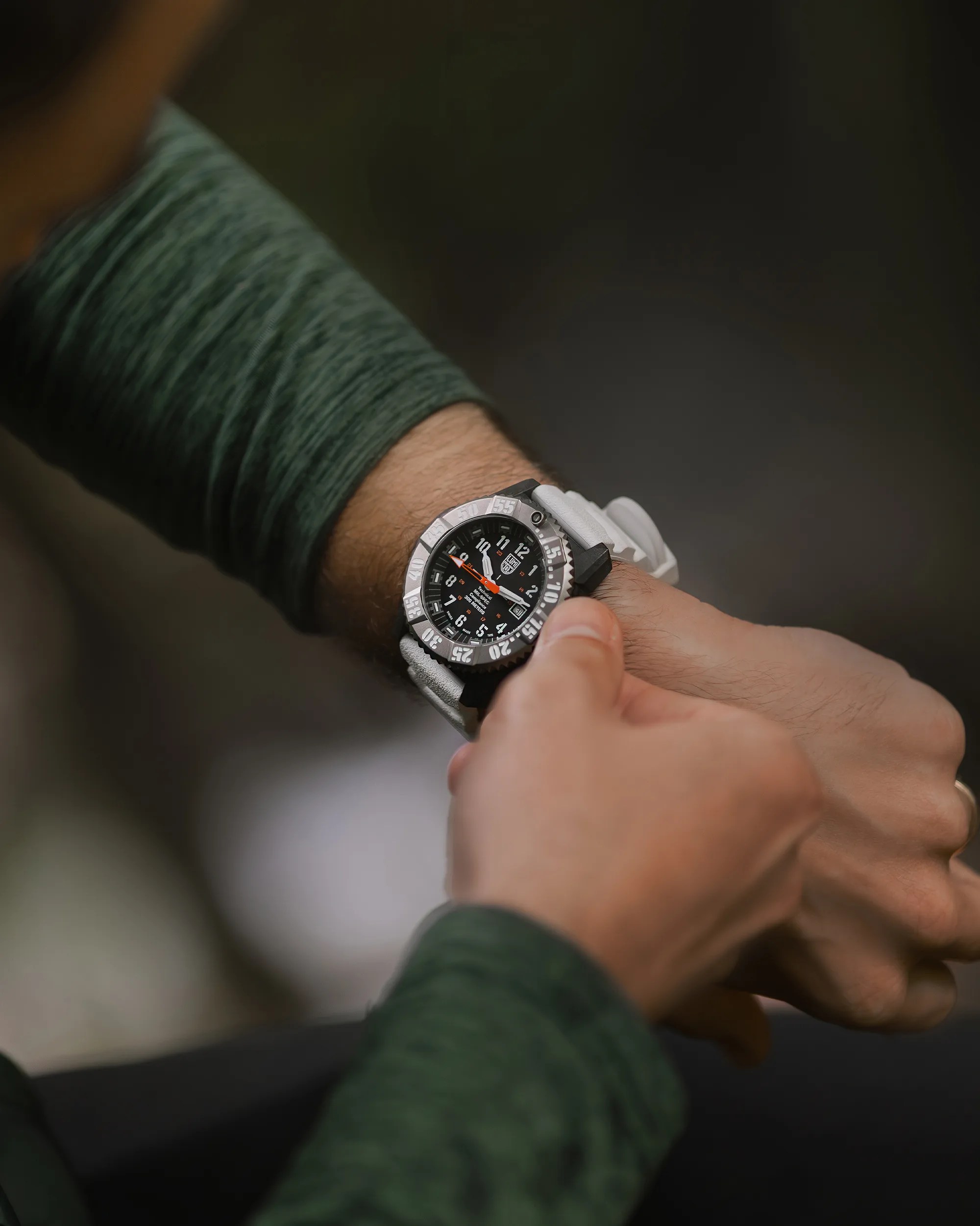 Luminox Mil Spec XL3359SET Dive Watch on person's wrist