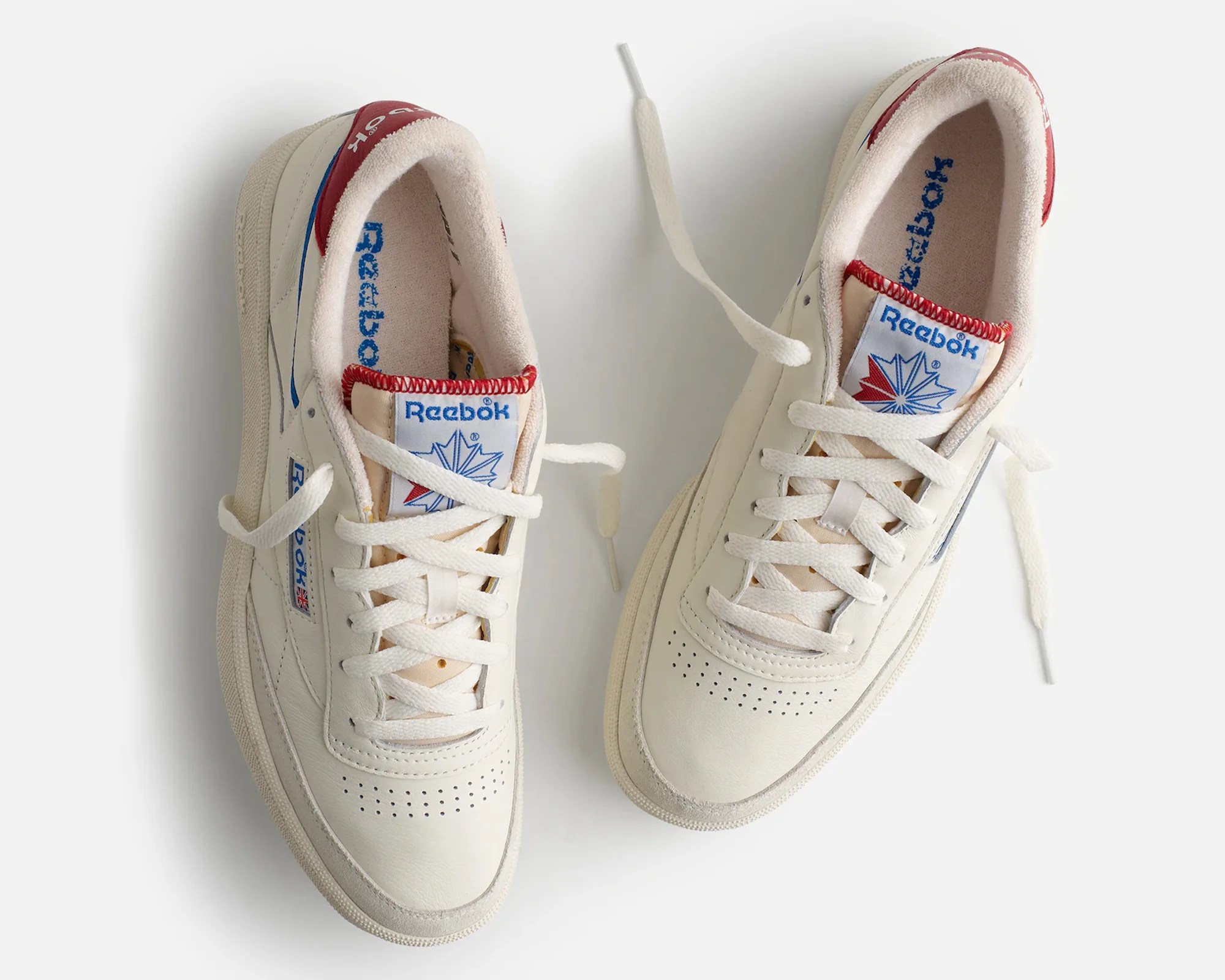 Madewell x Reebok Club C 85 Sneakers top down