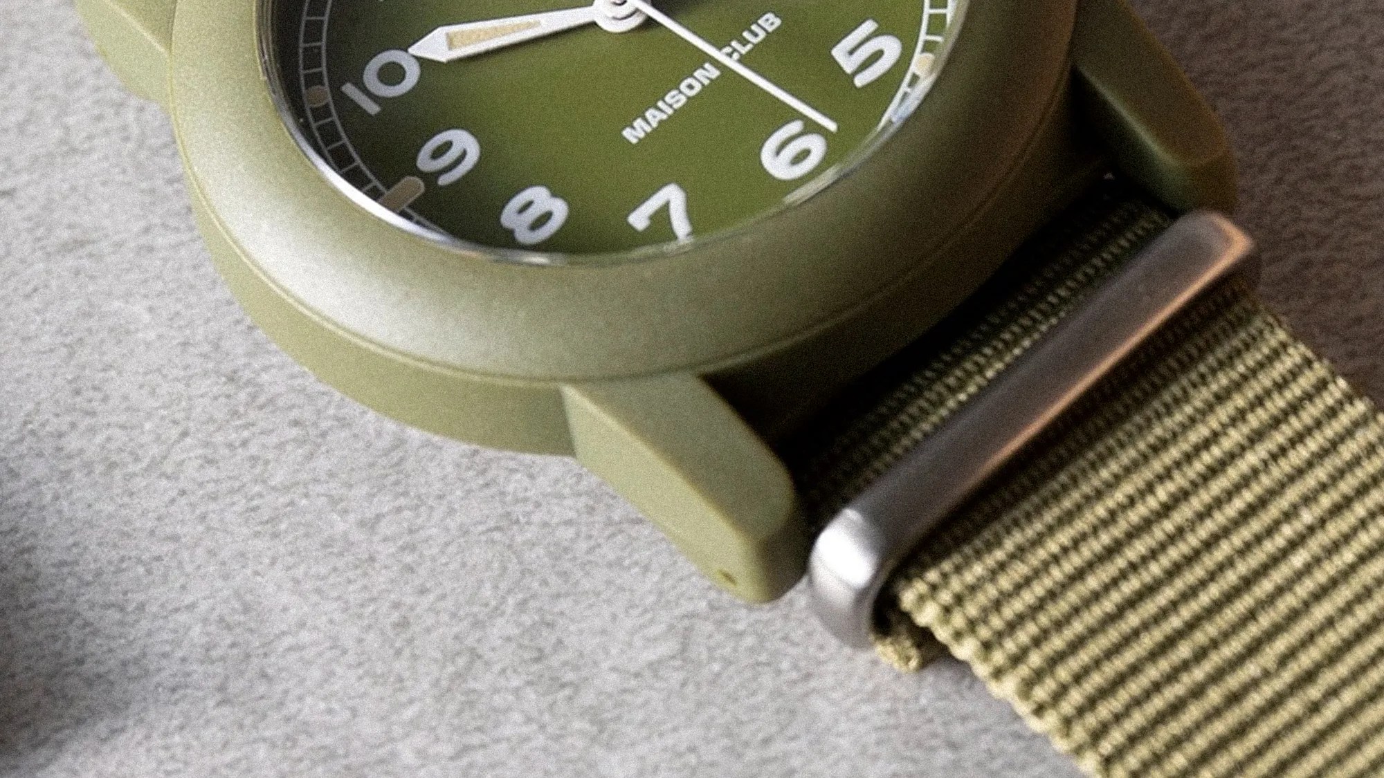 Naval Watch x Maison Club Mil 08 Field Watch closeup