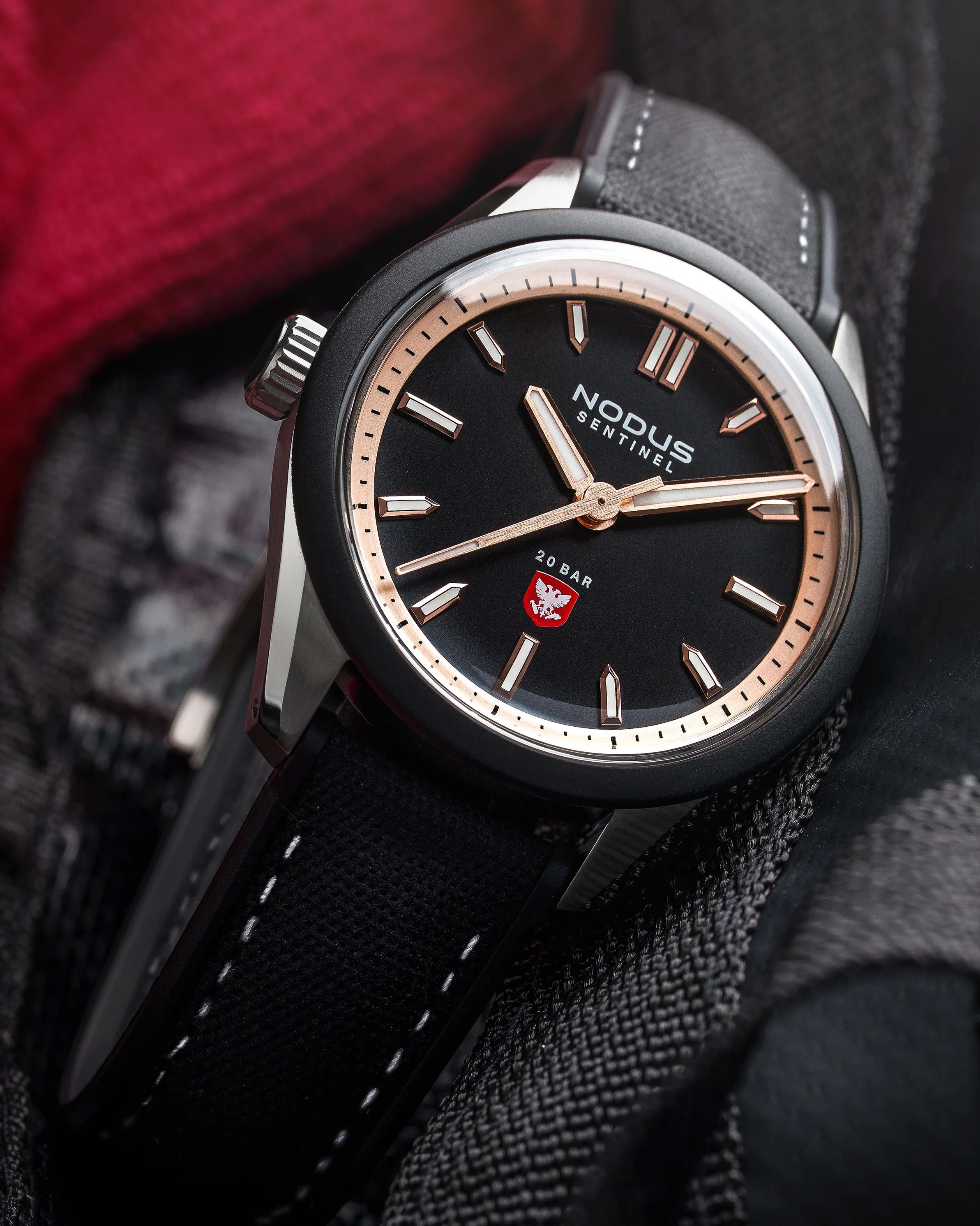 a Nodus watch with a black dial