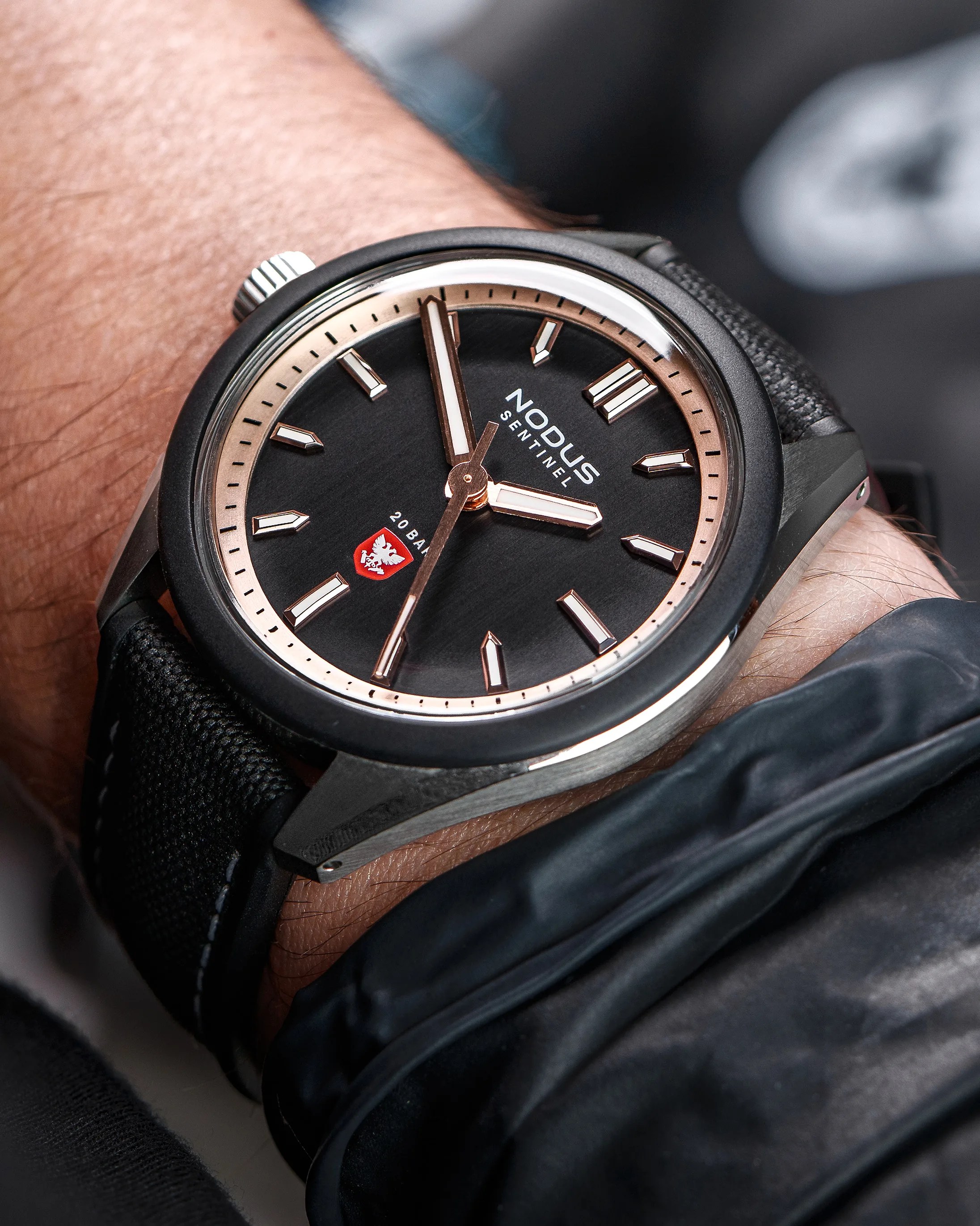 a Nodus watch on a man's wrist
