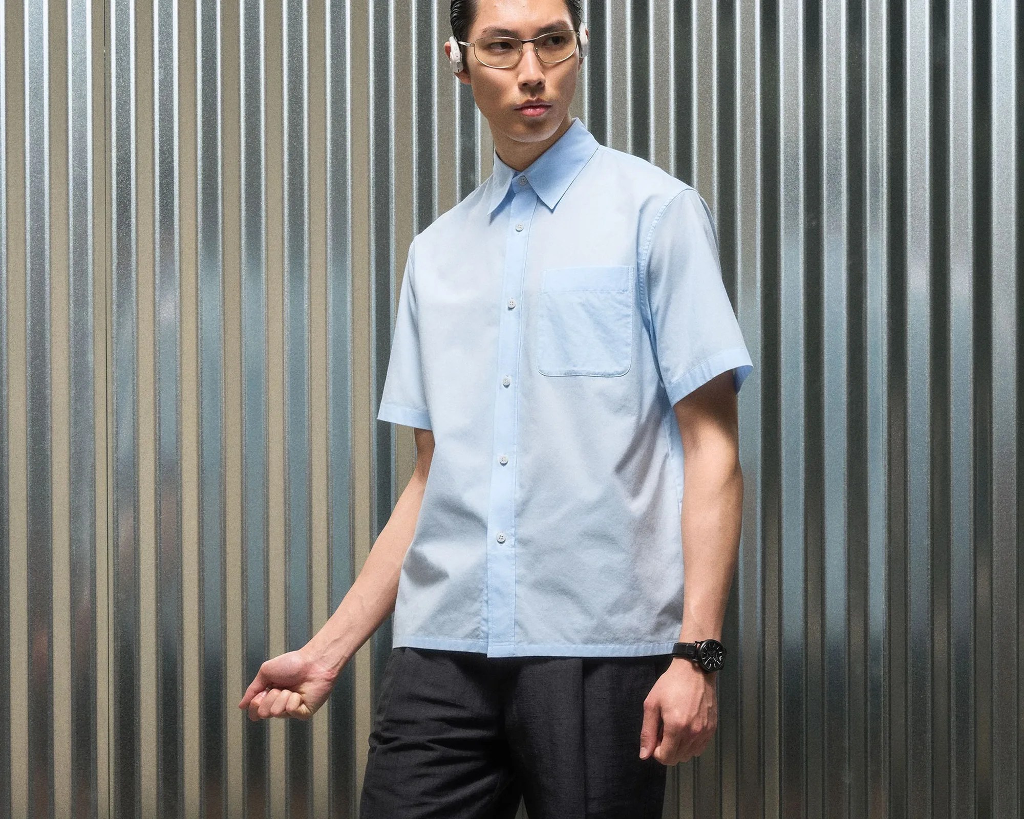 Outlier Freecotton Shortsleeve Shirt on model