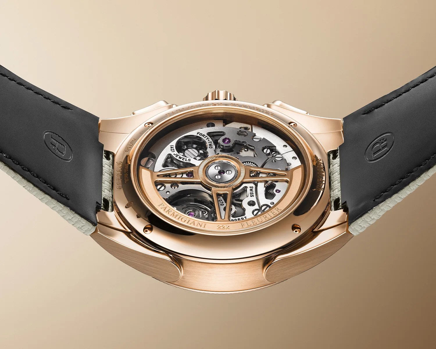 the caseback of a Parmigiani Fleurier watch