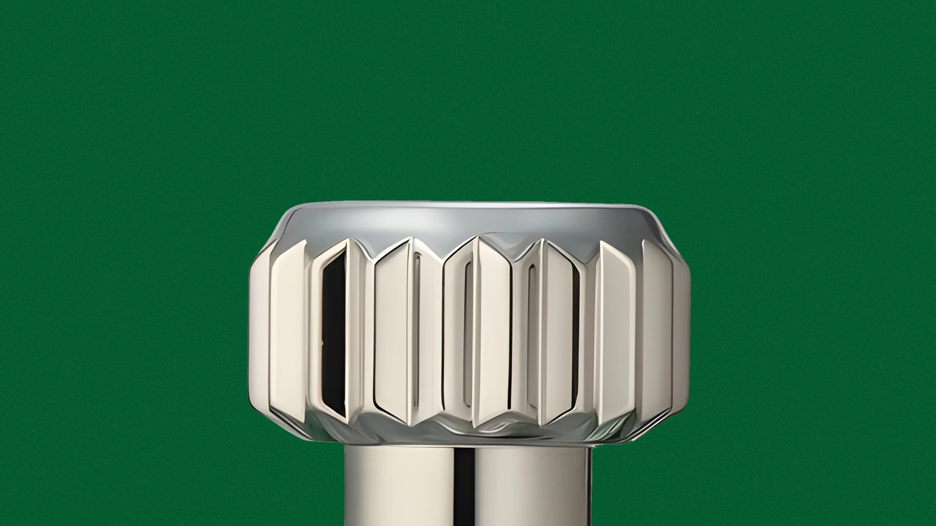A close-up of the top of a bottle of Rolex Eau De Parfume