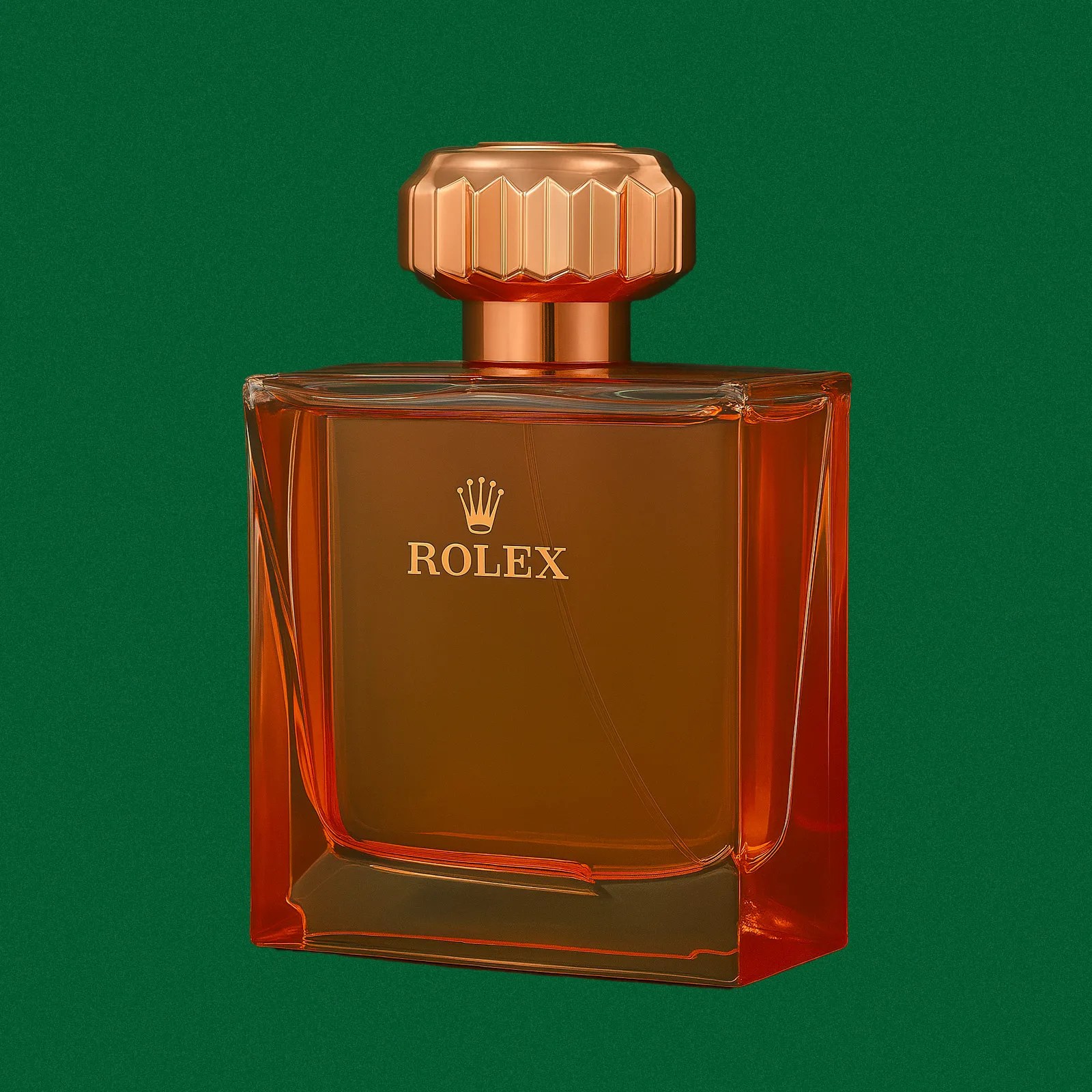 An rendering of a bottle of Rolex Perfume