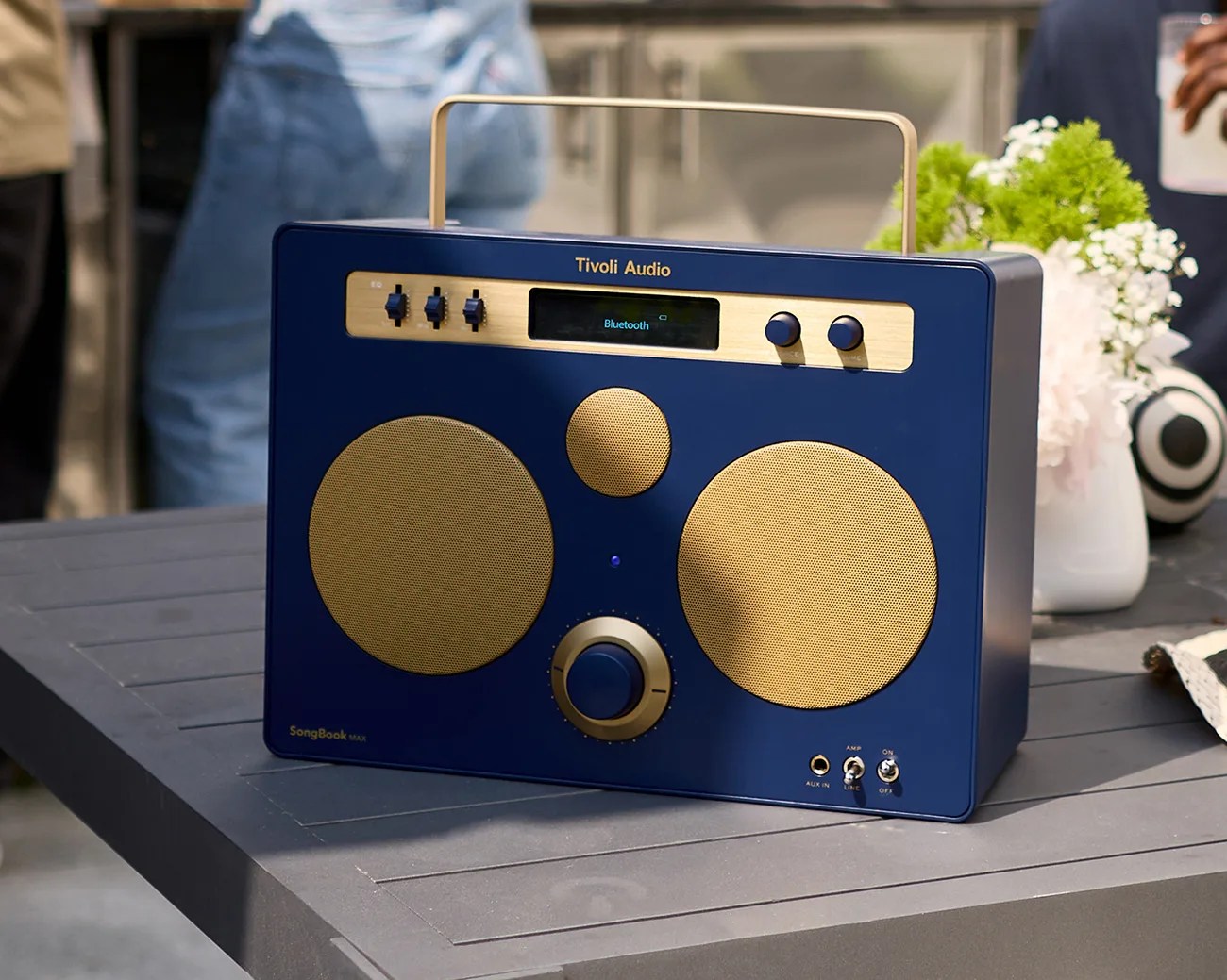 Tivoli Audio SongBook Max in navy and gold