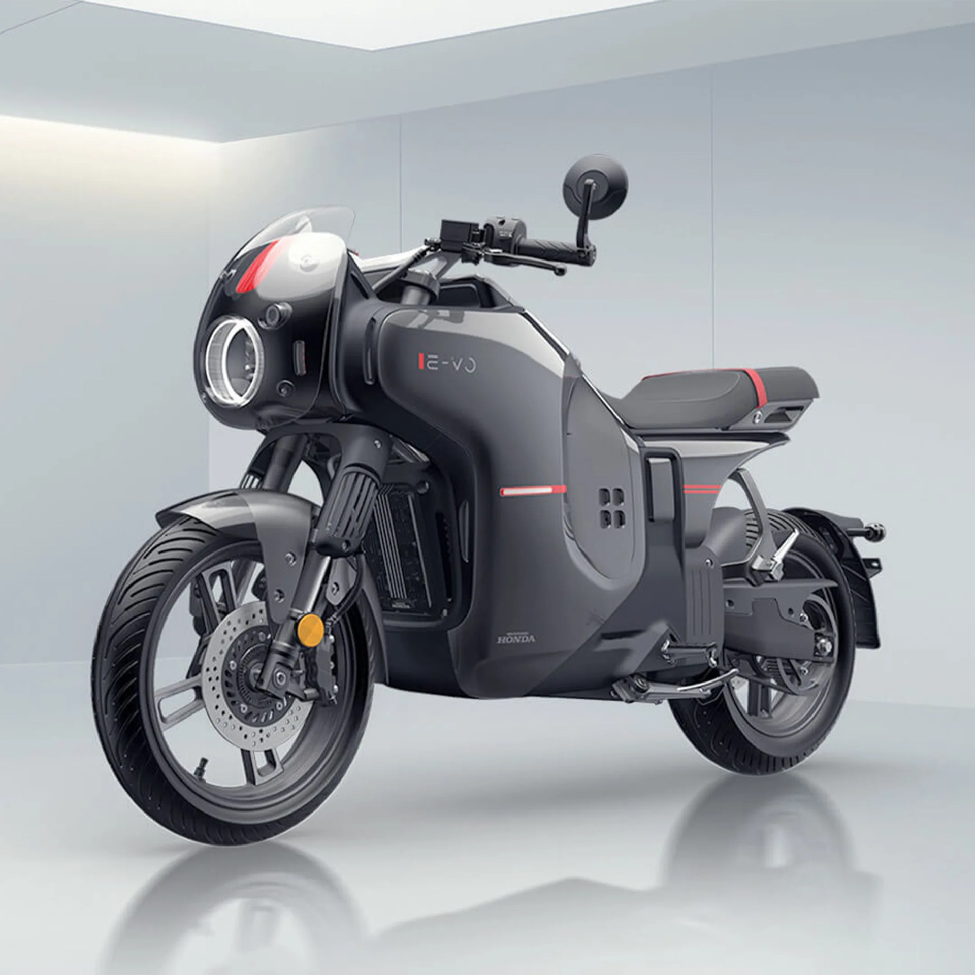 Wuyang-Honda E-Vo Electric Motorcycle in showroom