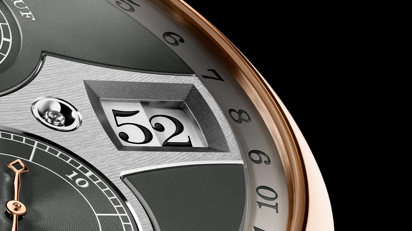 a closeup of an a lange and sohne digital watch