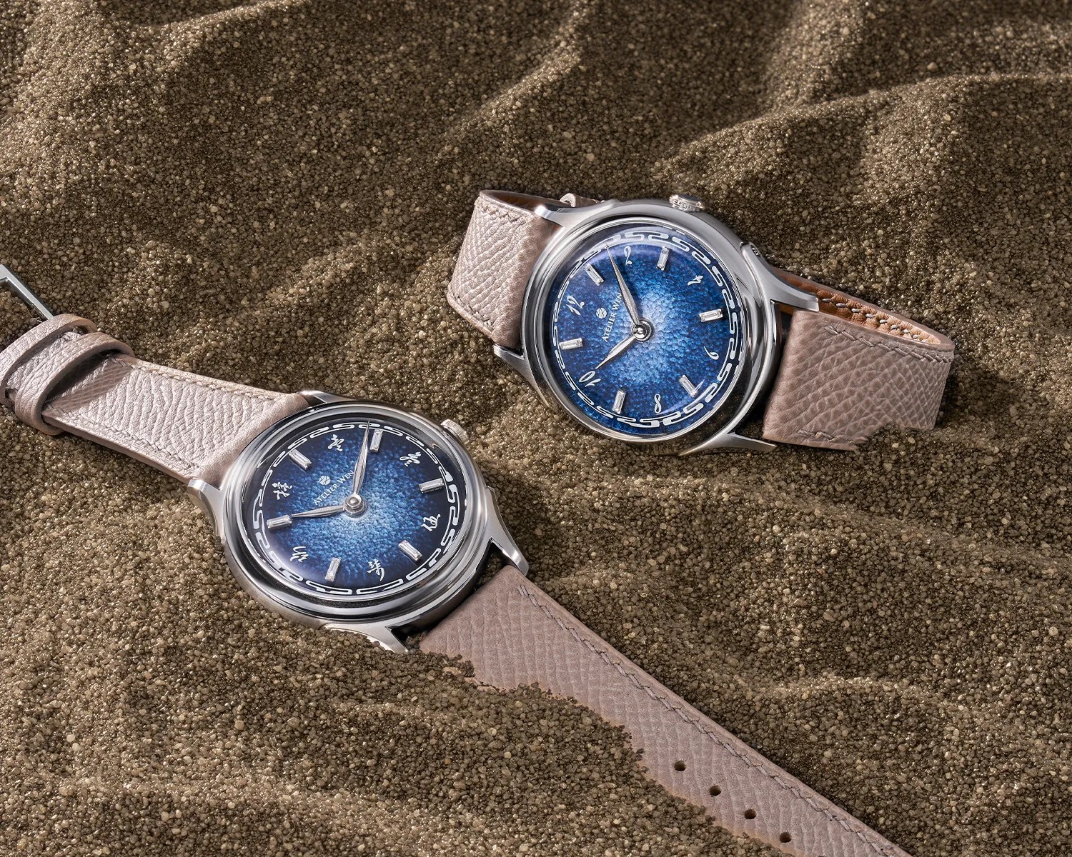 two atelier wen watches in sand