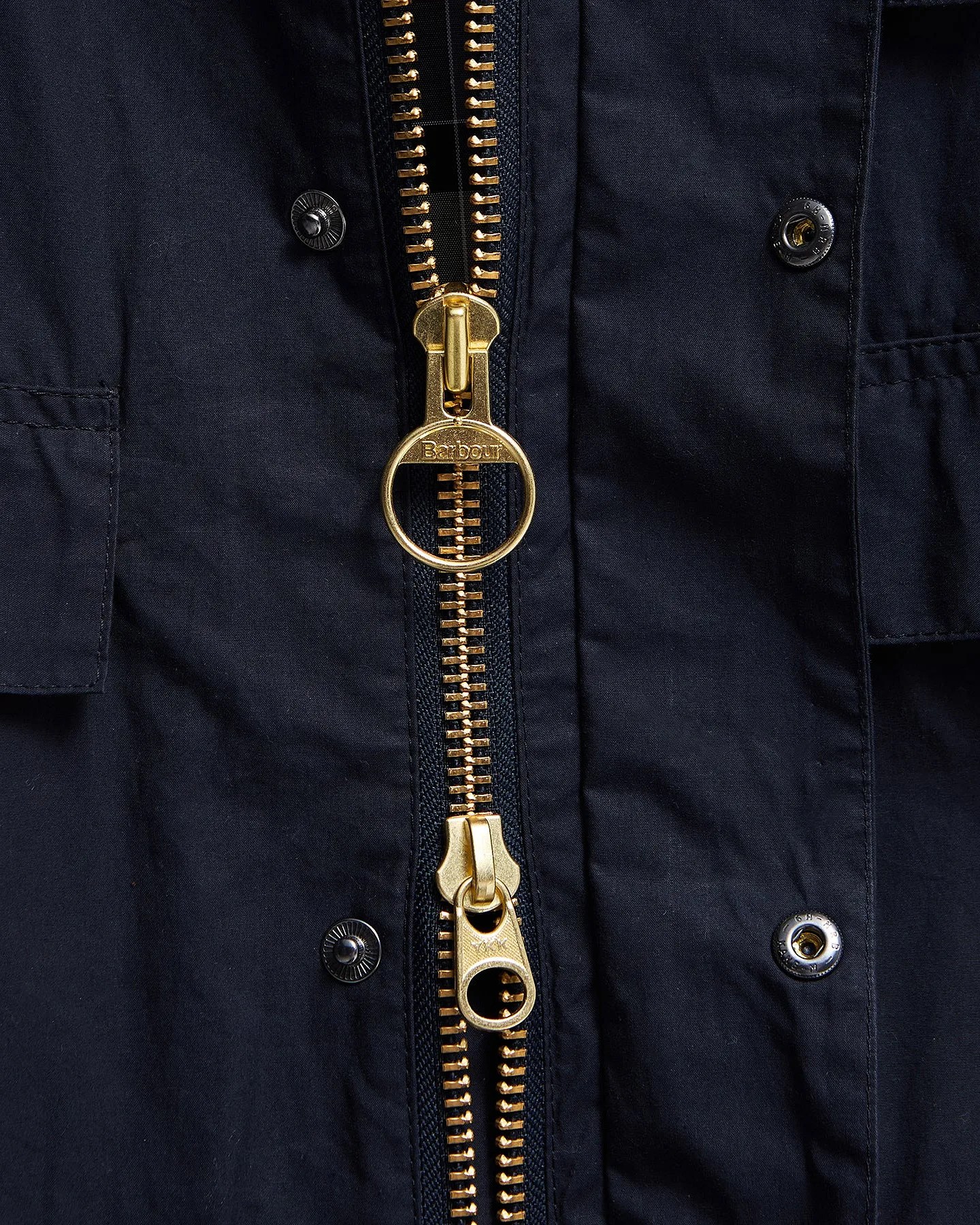 A Barbour jacket zipper