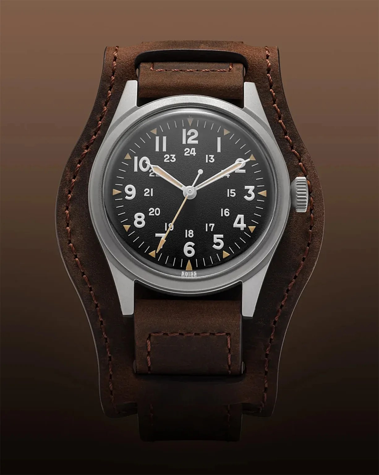 a Benrus field watch with a bund strap
